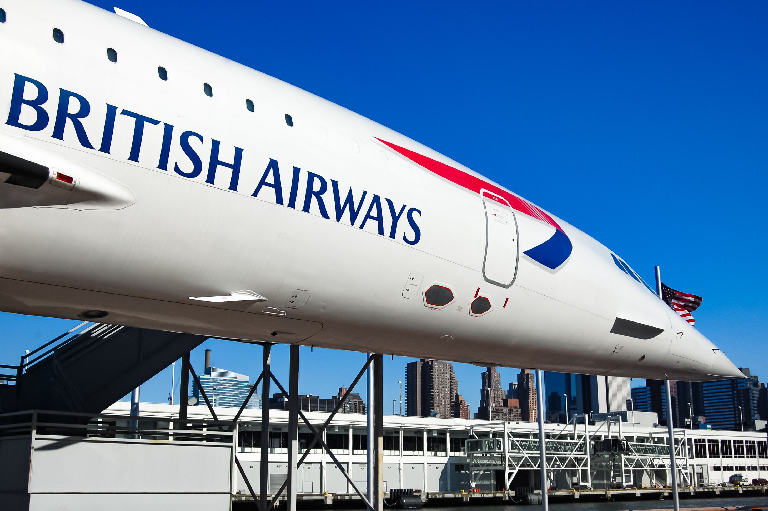 A British Airways Concorde on display.
