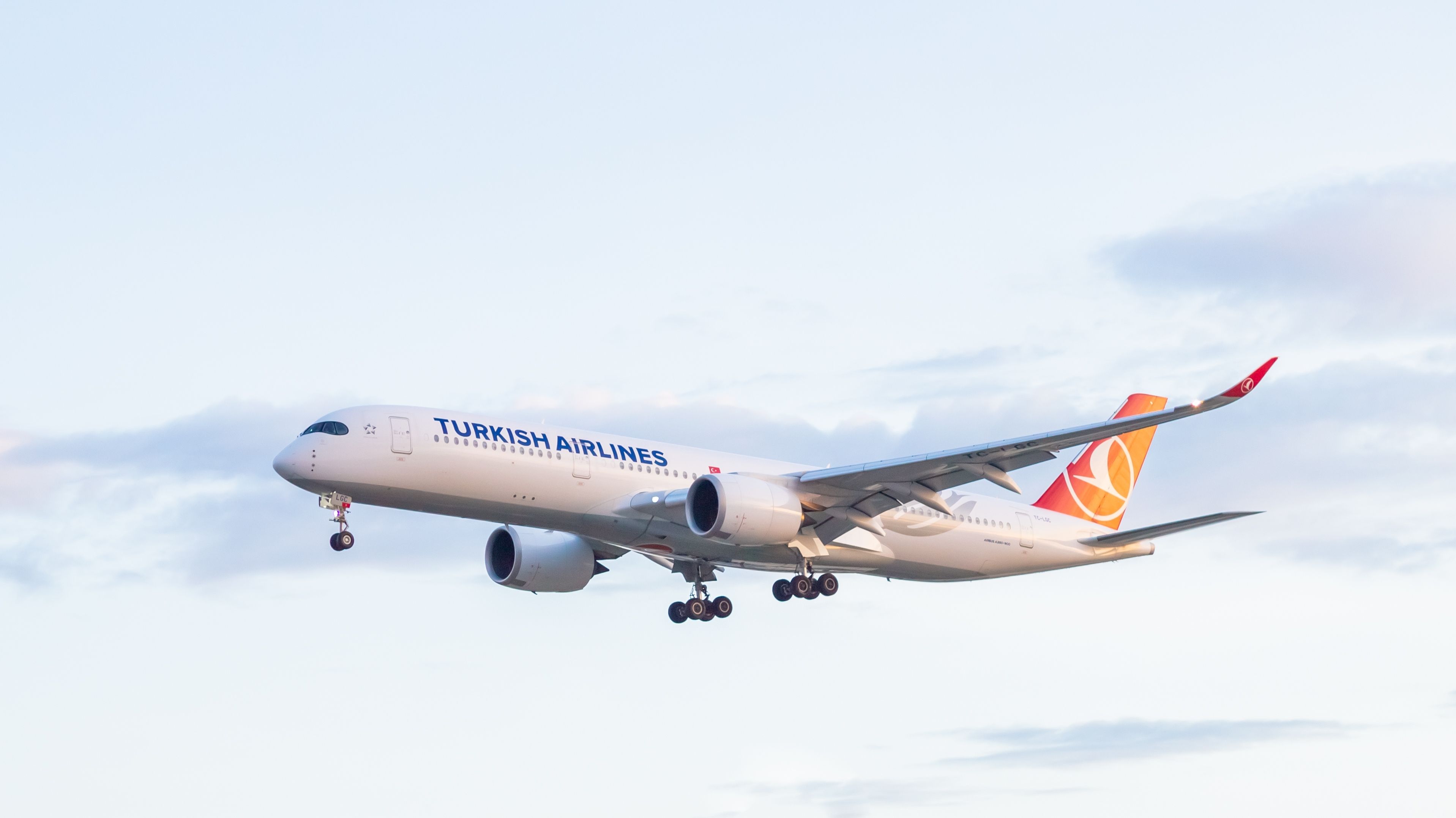 Turkish Airlines Airbus A350-900 landing at Ninoy Aquino International Airport.