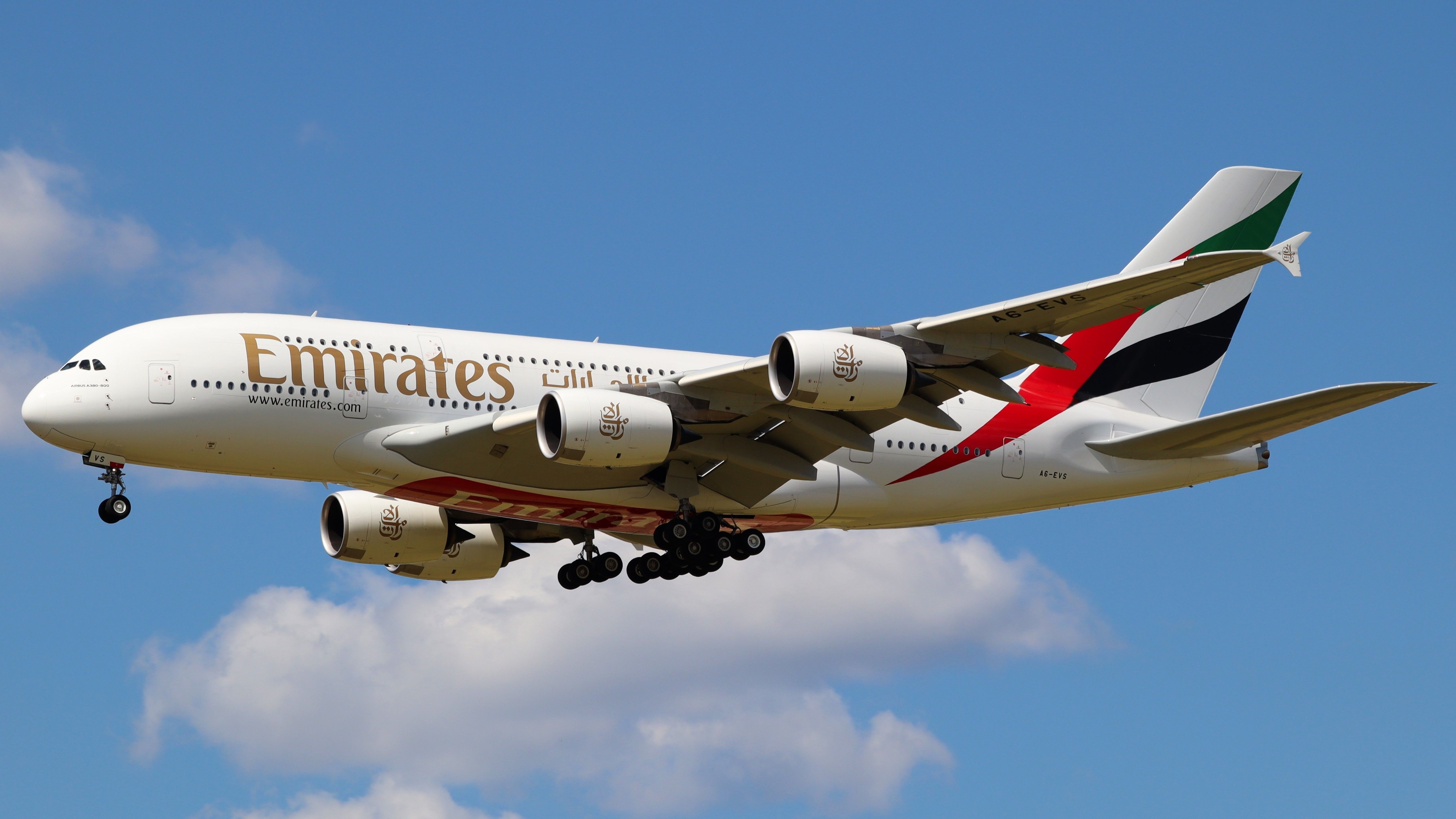 Emirates Airbus A380 Landing In Berlin