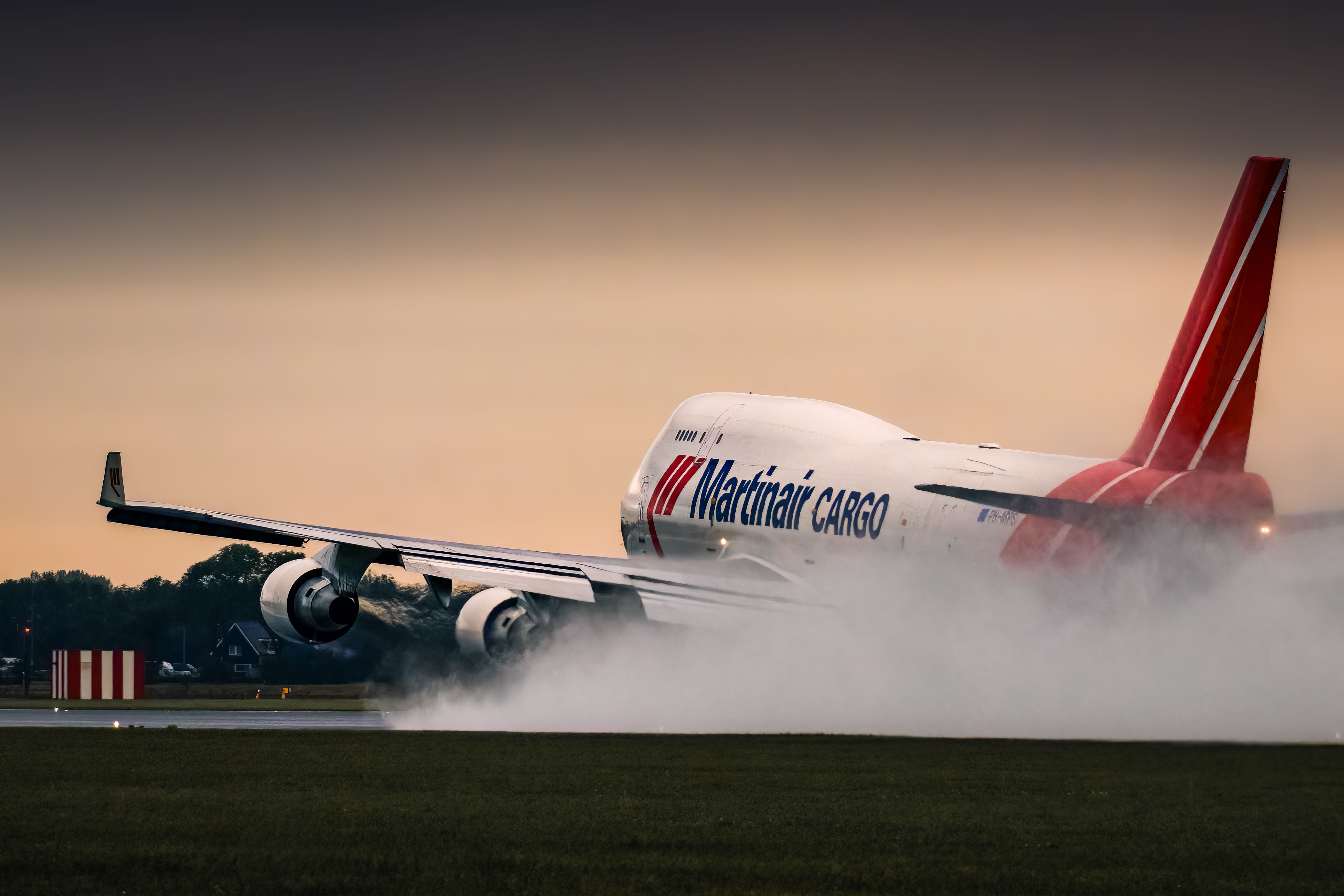 Martinair Boeing 747 Taking Off With Spray