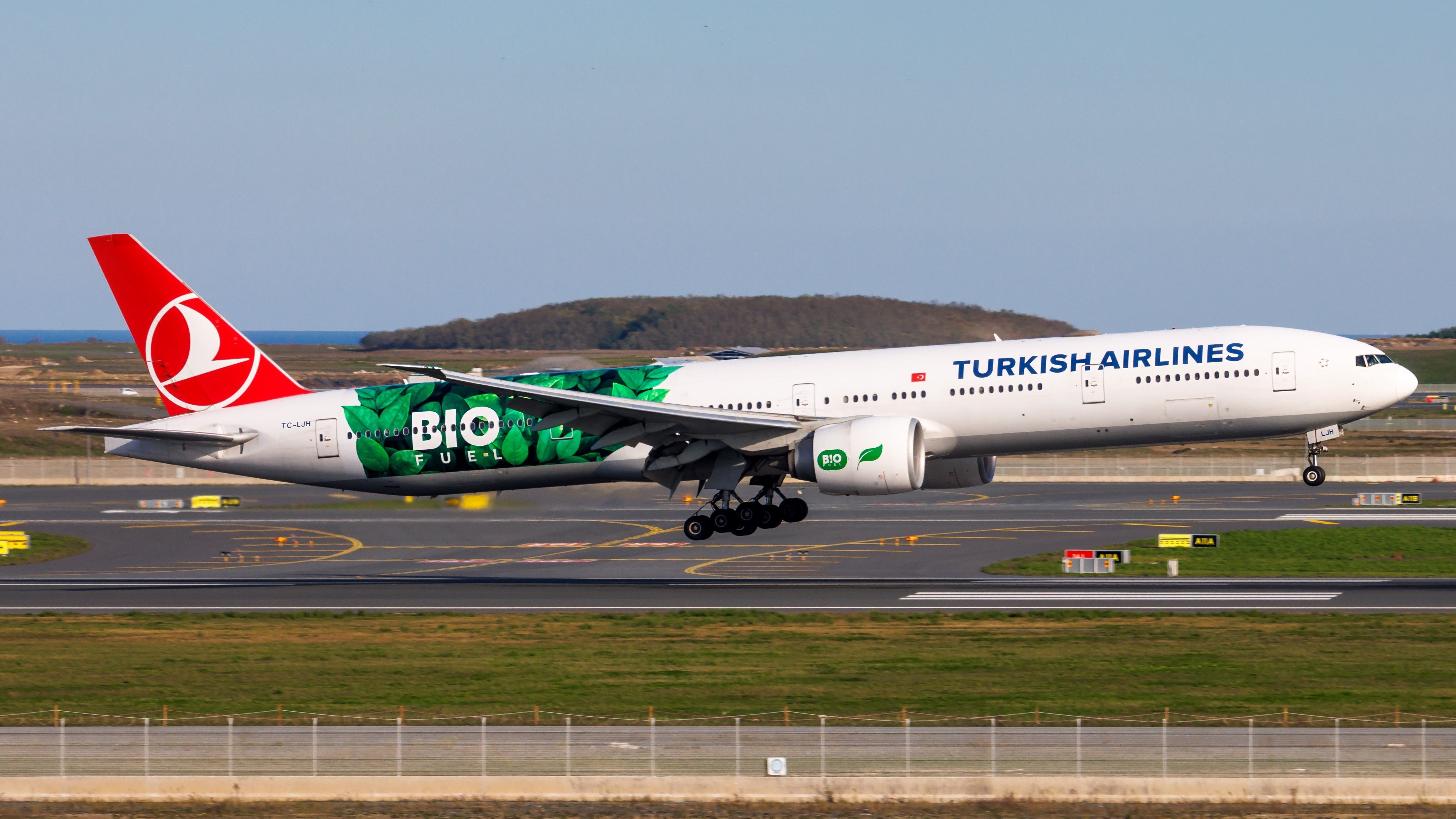 Turkish Airlines Bio Livery Boeing 777 Landing In Istanbul