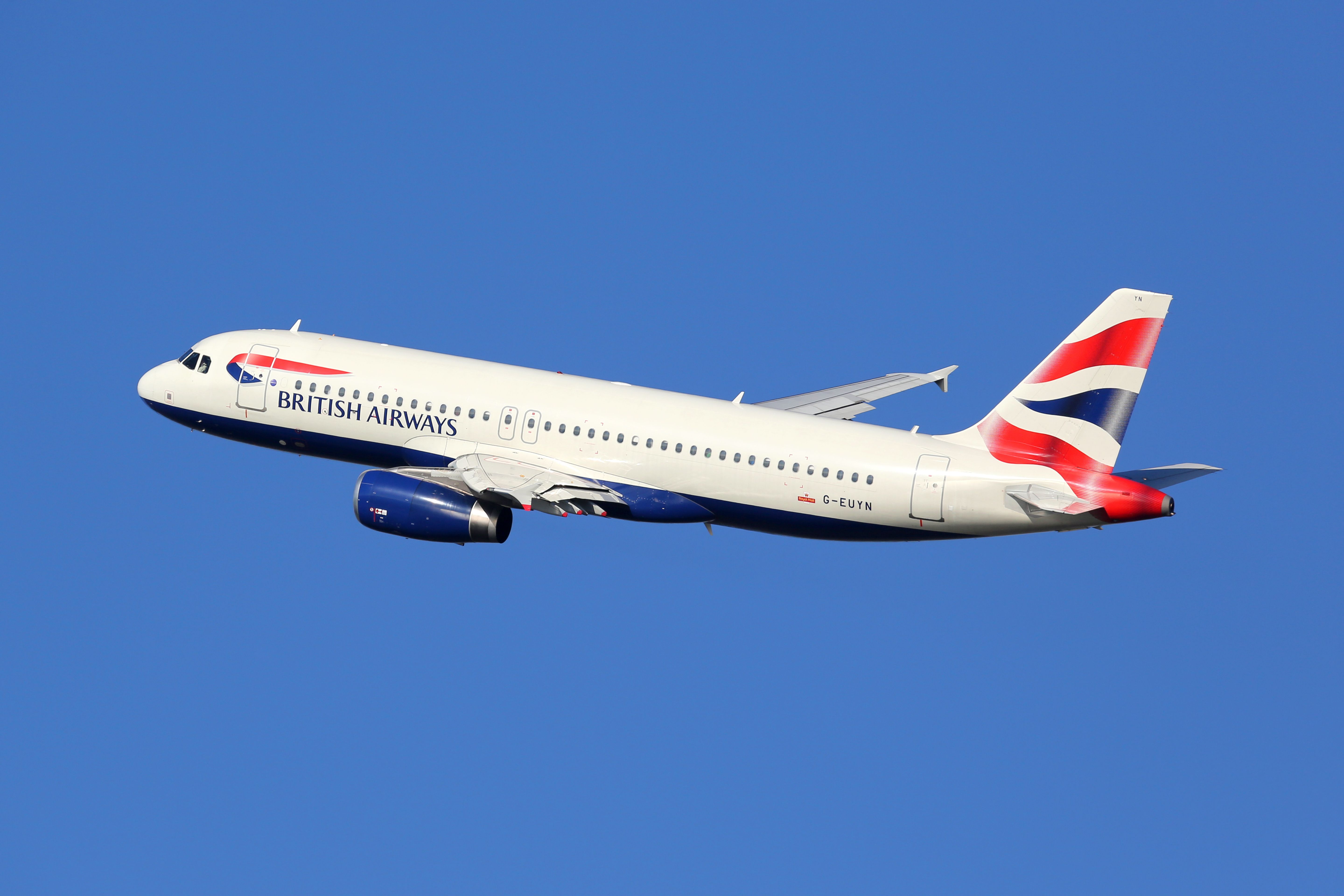 A British Airways Airbus A320 Flying in the sky.