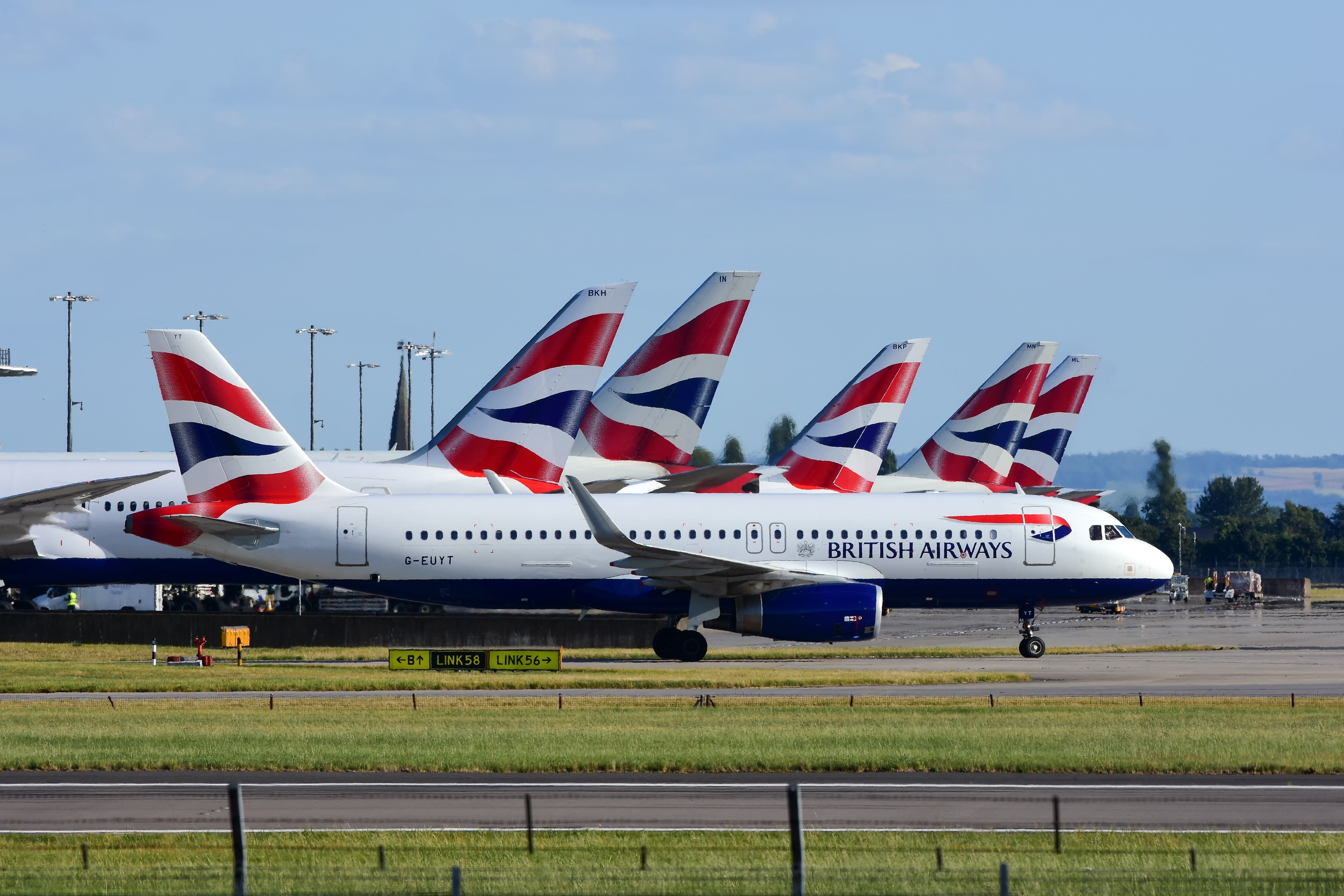 British Airways Airbus A320 Taxiing At London Heathrow Airport