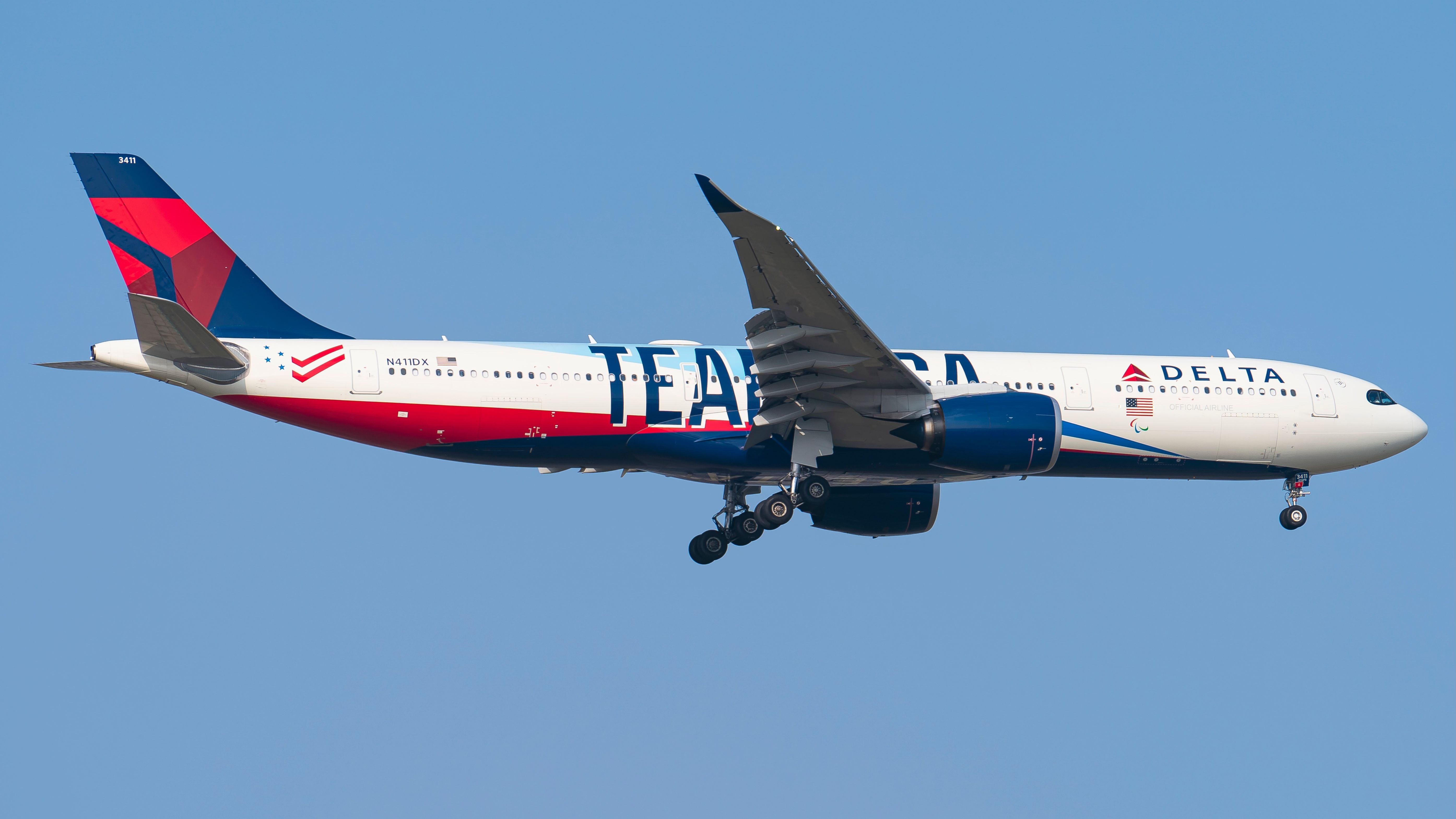 Delta Air Lines Team USA liveried Airbus A330neo