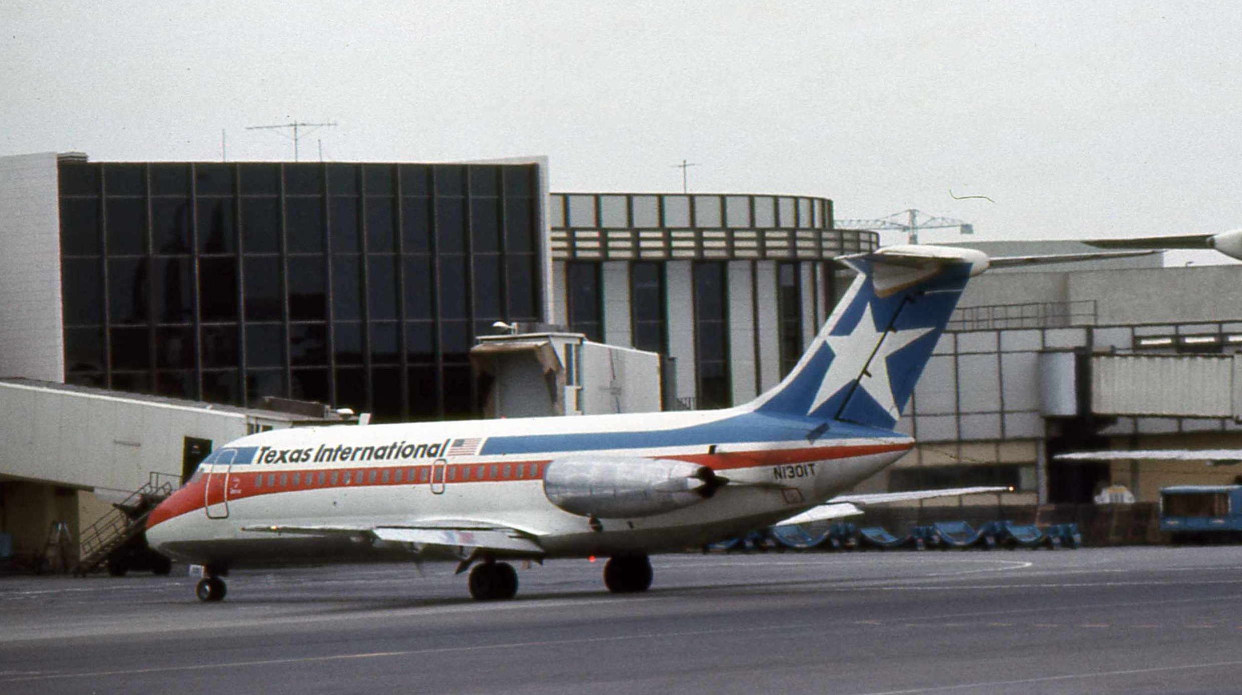 A Texas International Airlines DC-9 Parked on the apron At LAX.