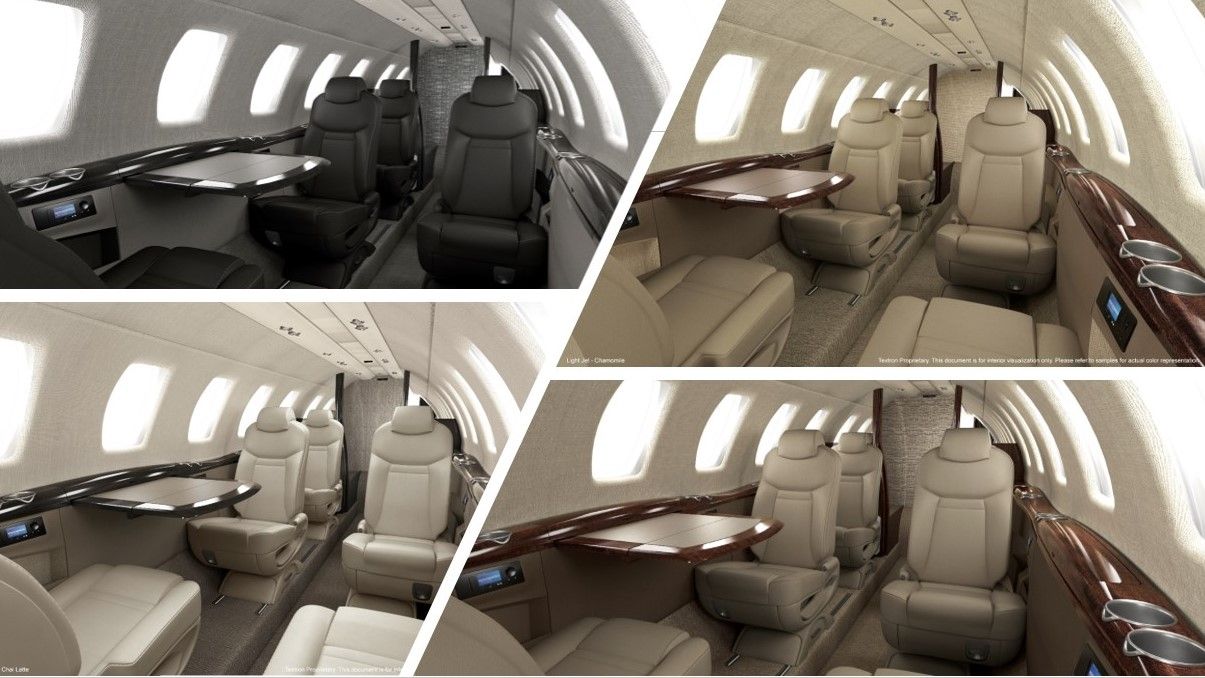 Various cabin design options for the Cessna Citation X.