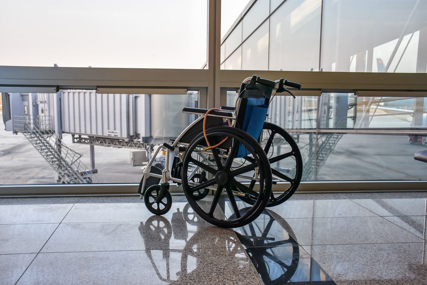 Wheelchair at an airport shutterstock_621628283