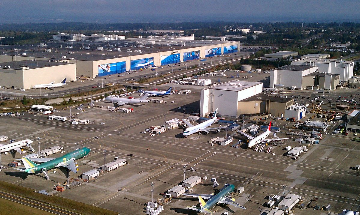 Boeing's widebody factory in Everett, Washington