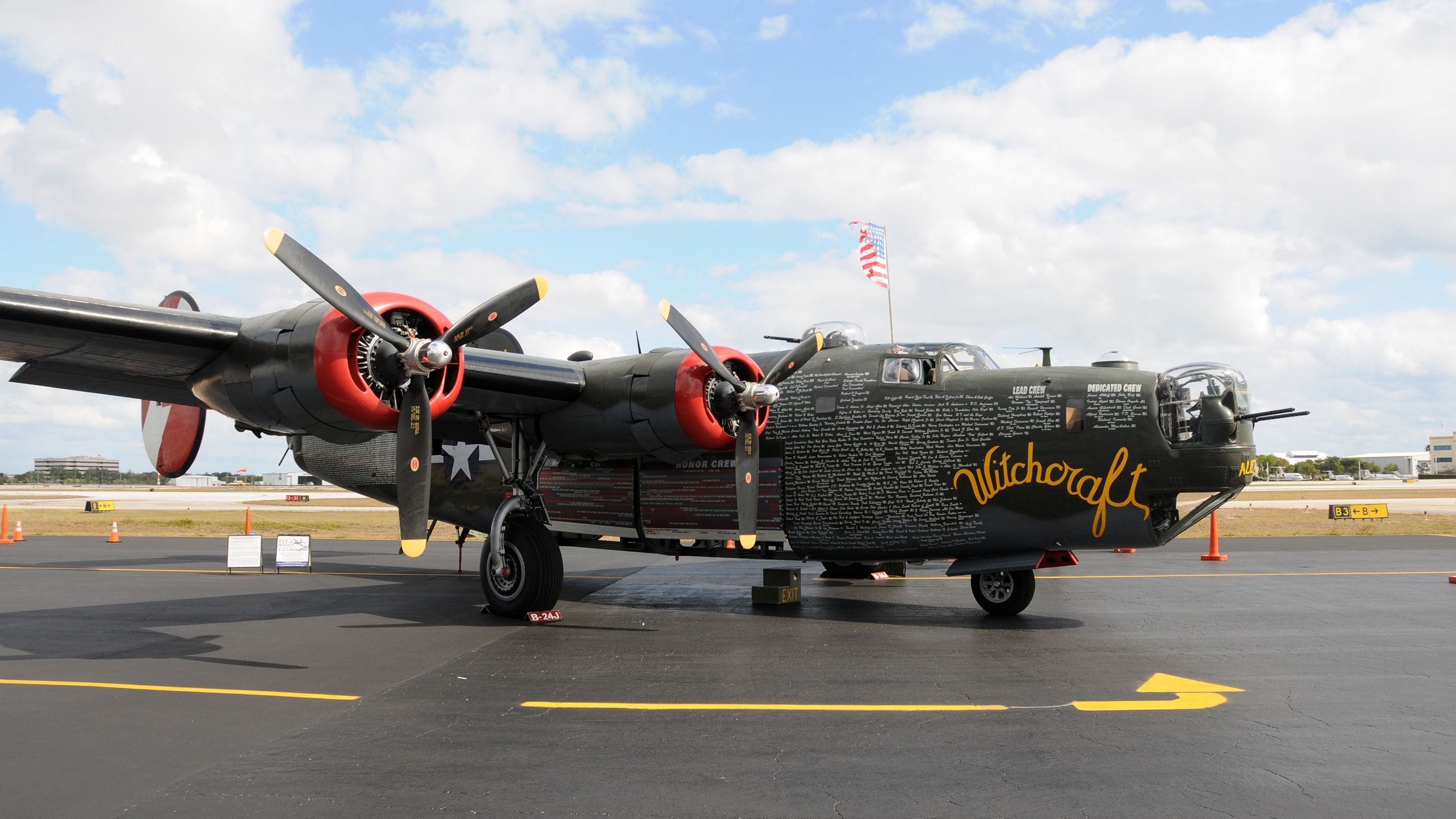 A B-24 Liberator parked on display.