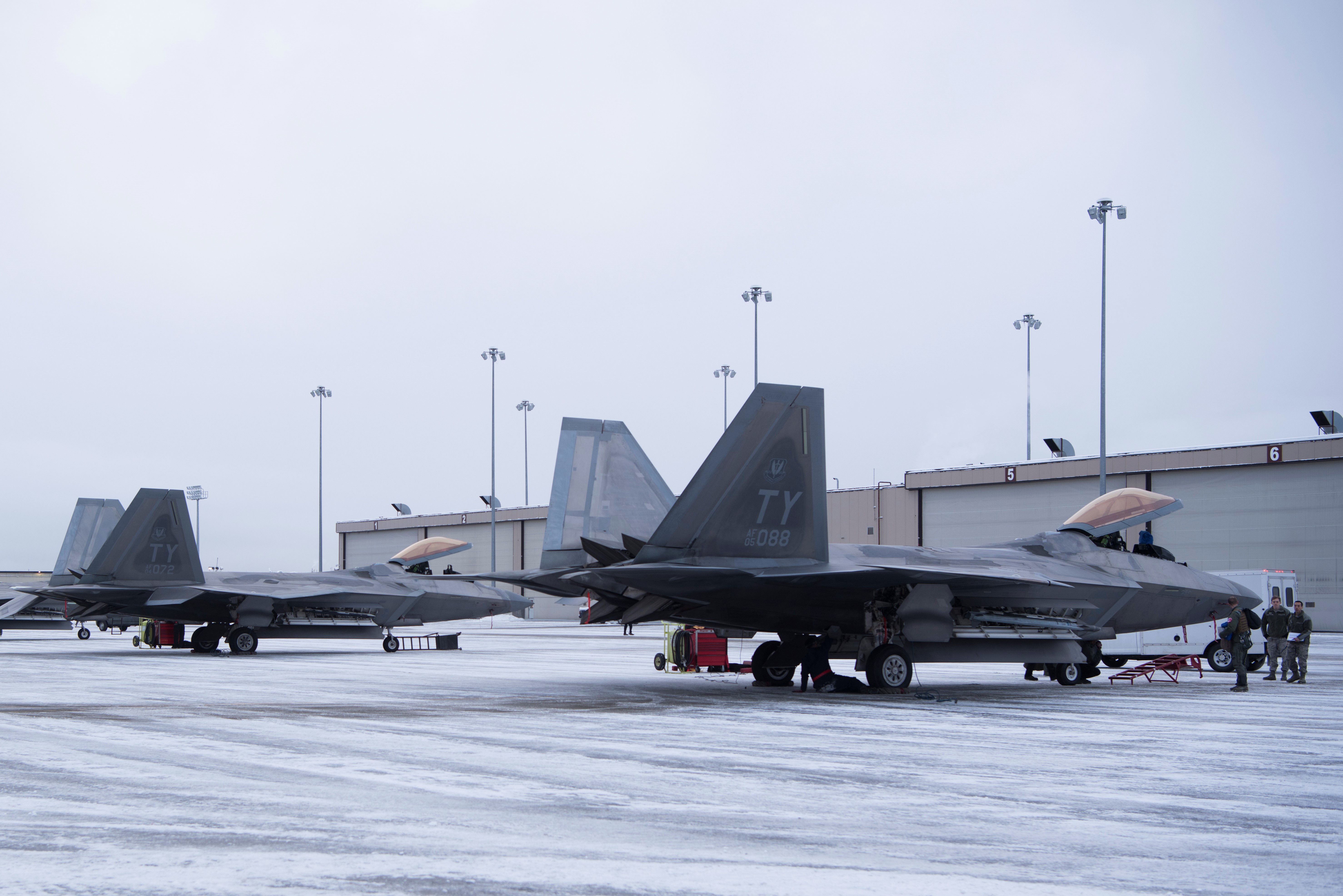PACAF F-22s on stand