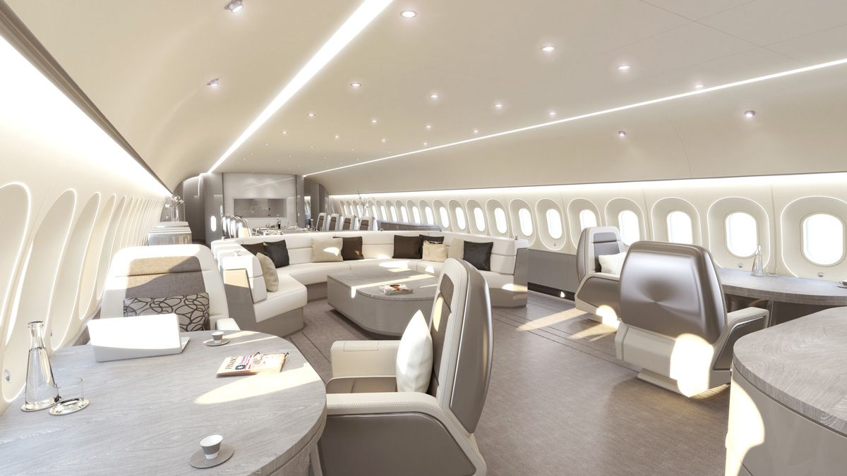 Luxury lounge in private 787
