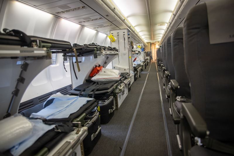 Scandinavian Airlines A320neo airborne hospital interior
