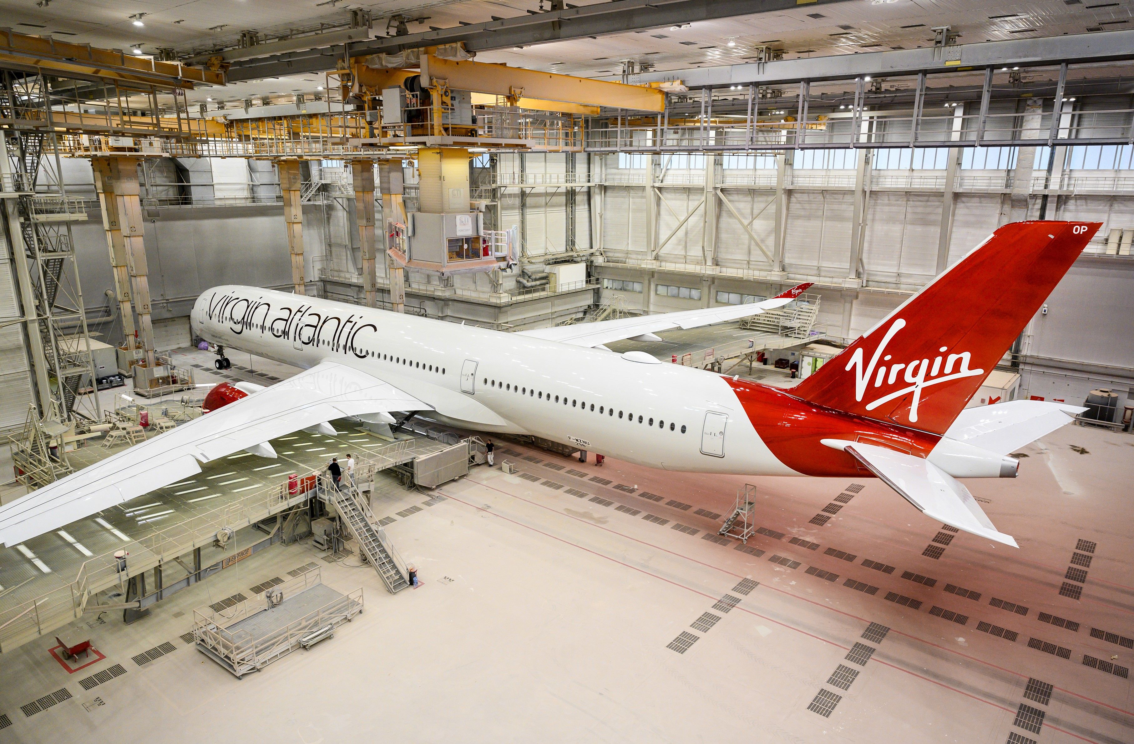 A350-1000 Virgin Atlantic rolls out of paintshop