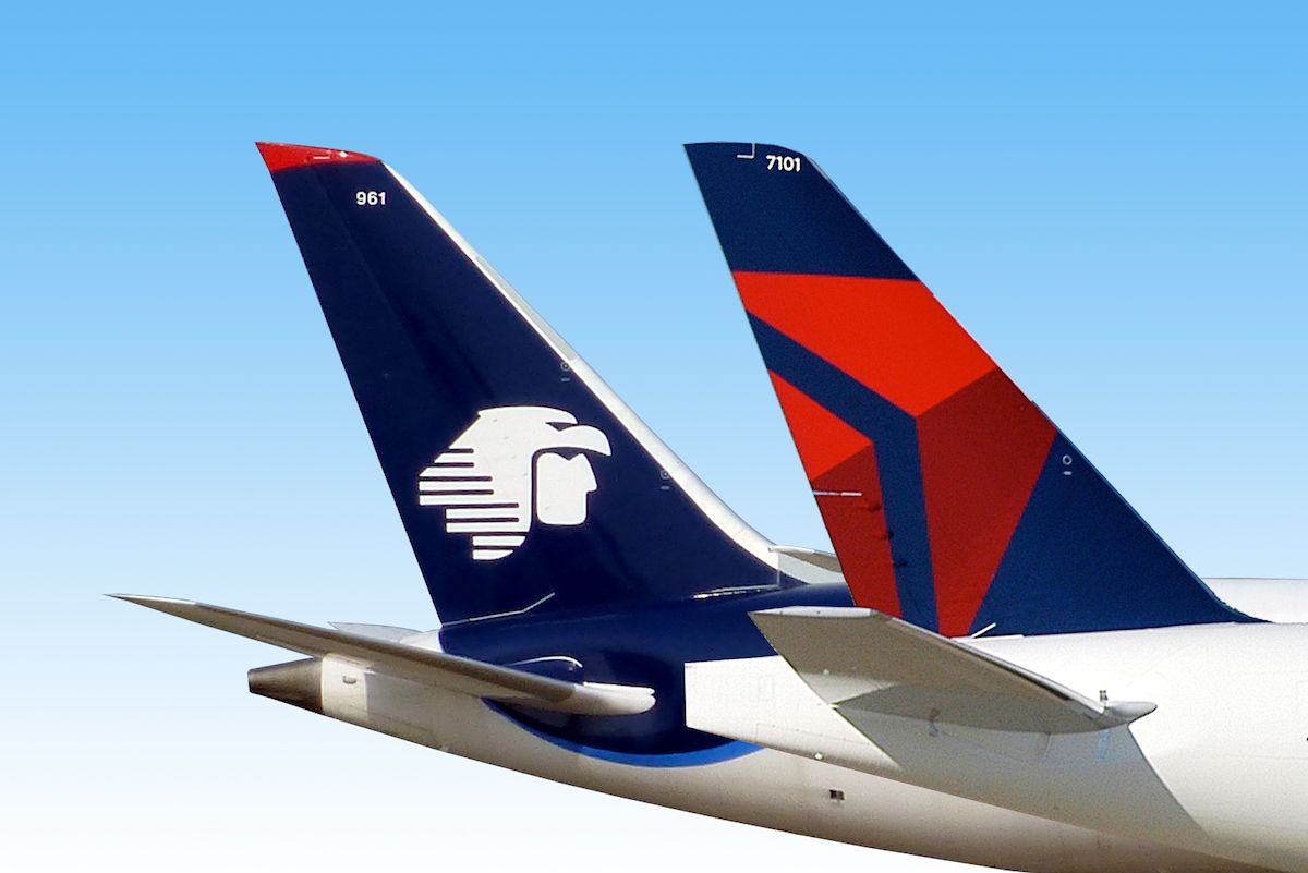 Delta Air Lines and Aeromexico tails