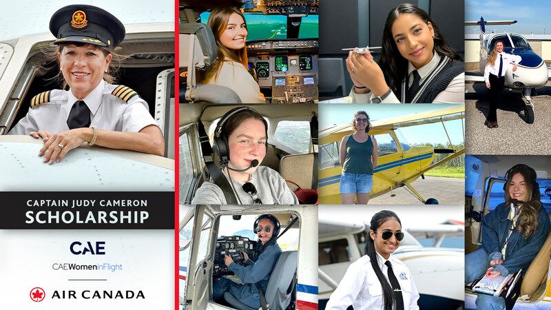 Air Canada and CAE 2024 Judy Cameron Scholarship winners