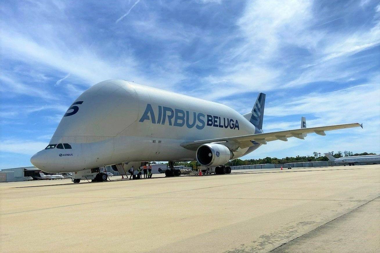 Airbus Beluga at an airport