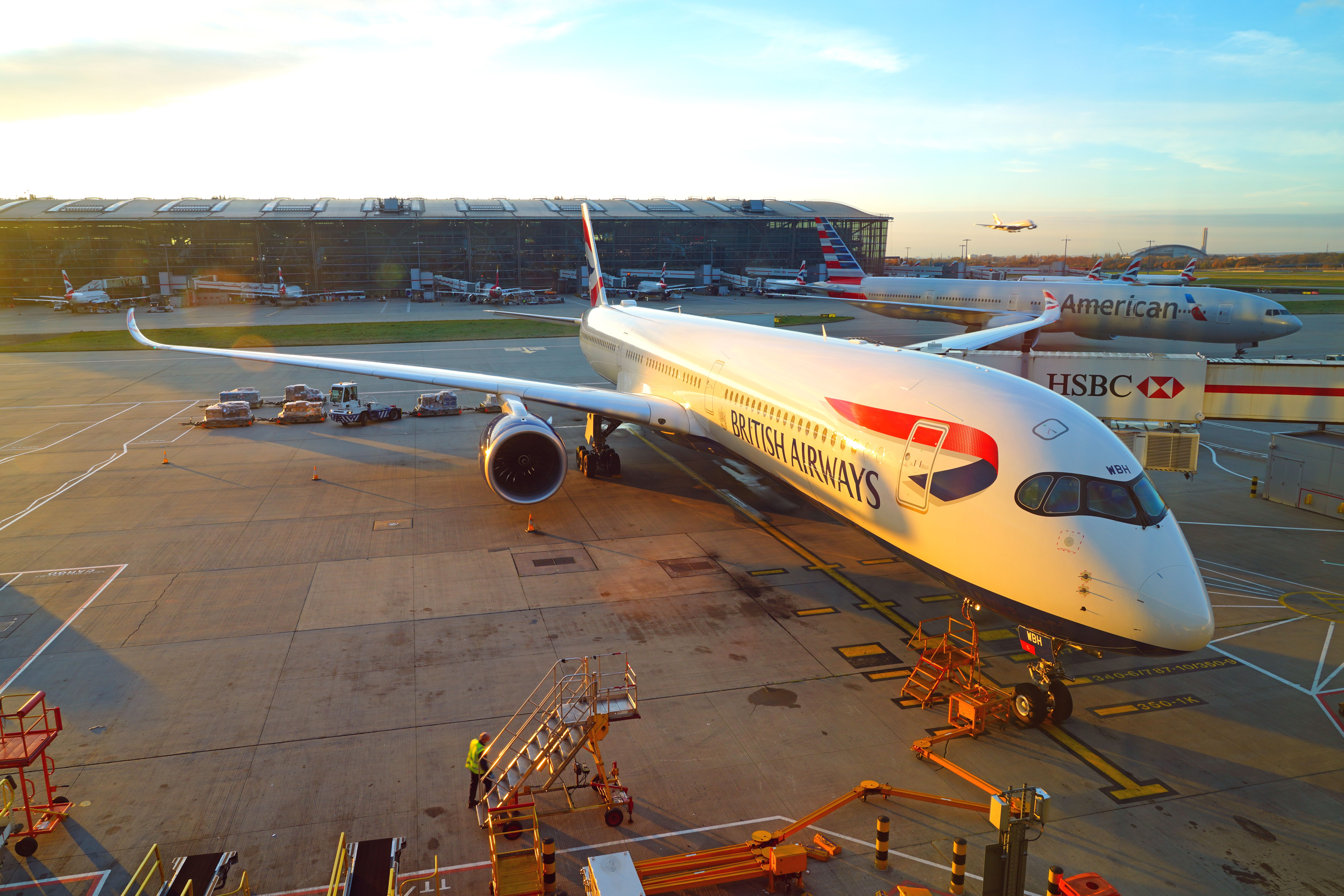 British Airways Airbus A350 at London Heathrow Airport LHR shutterstock_2091987517