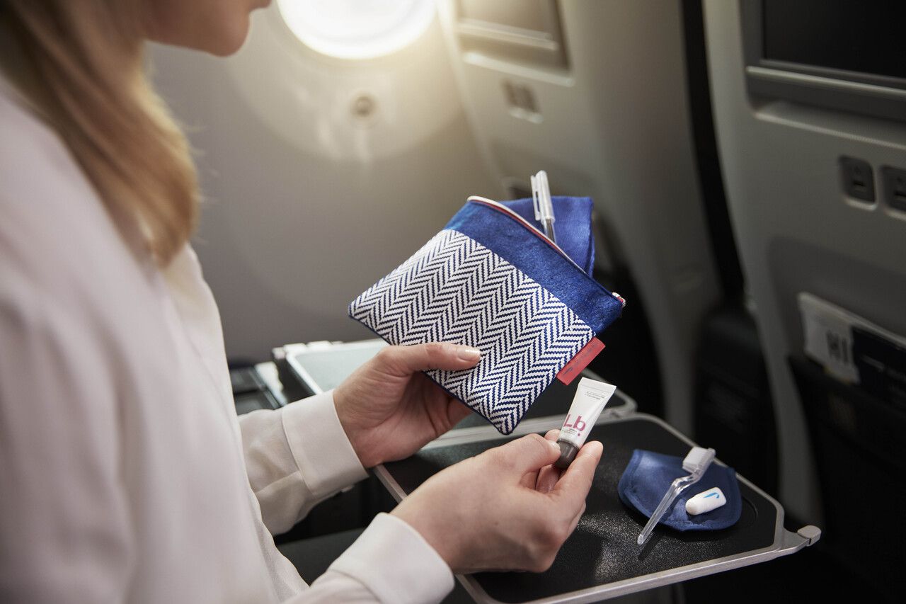 British Airways World Traveller Plus amenity kits