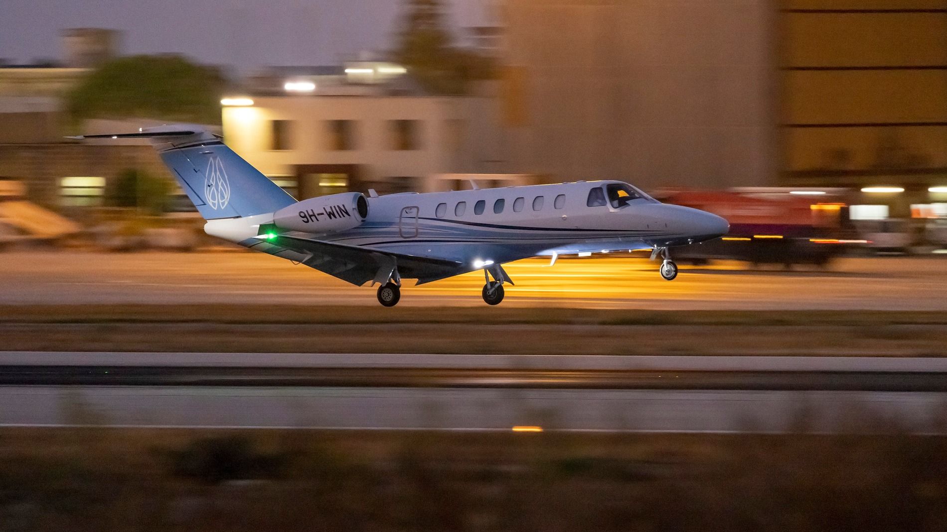 A Cessna Citation CJ3+ just after take off.