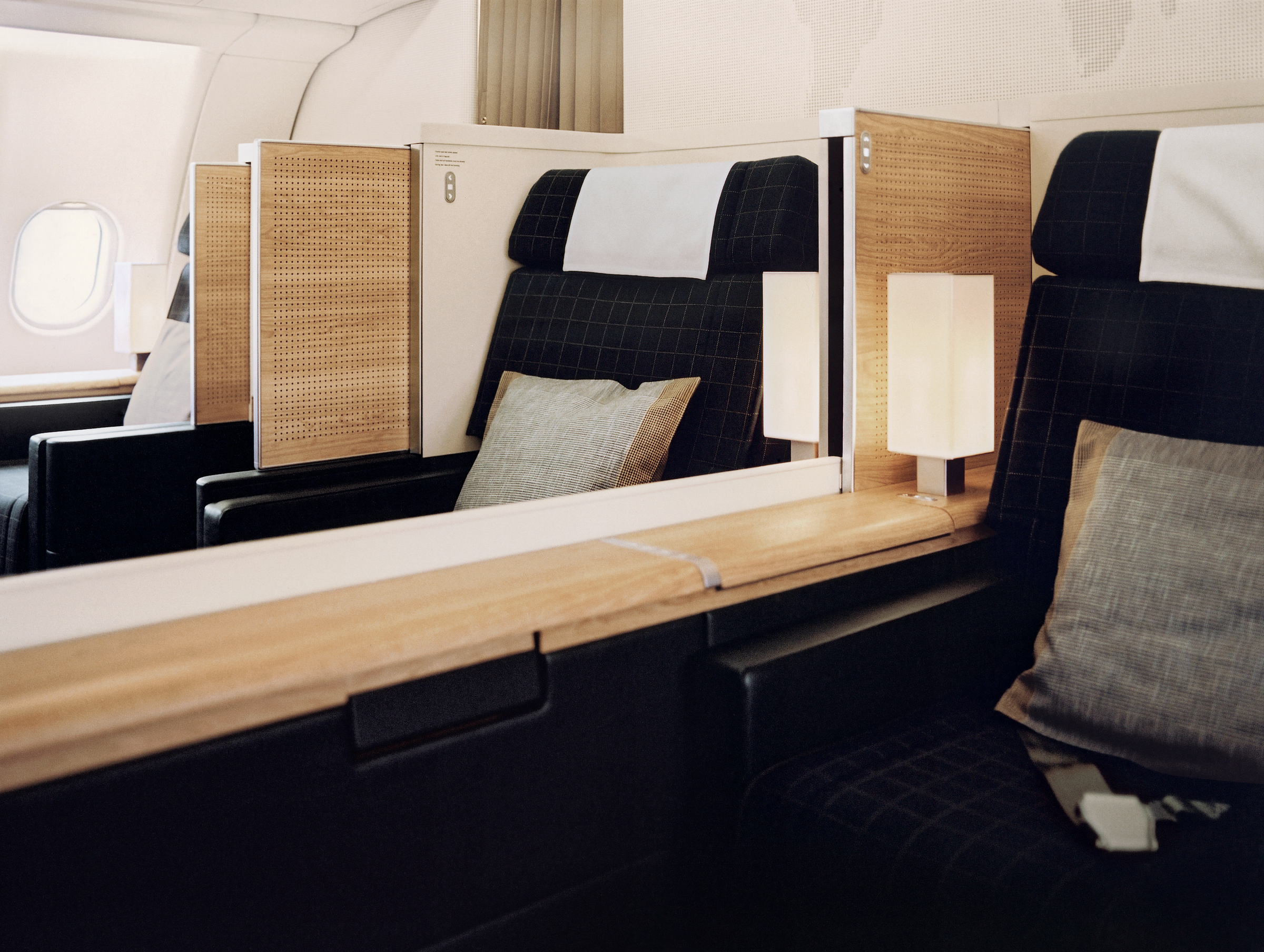 Two SWISS first class seats on the Airbus A330.
