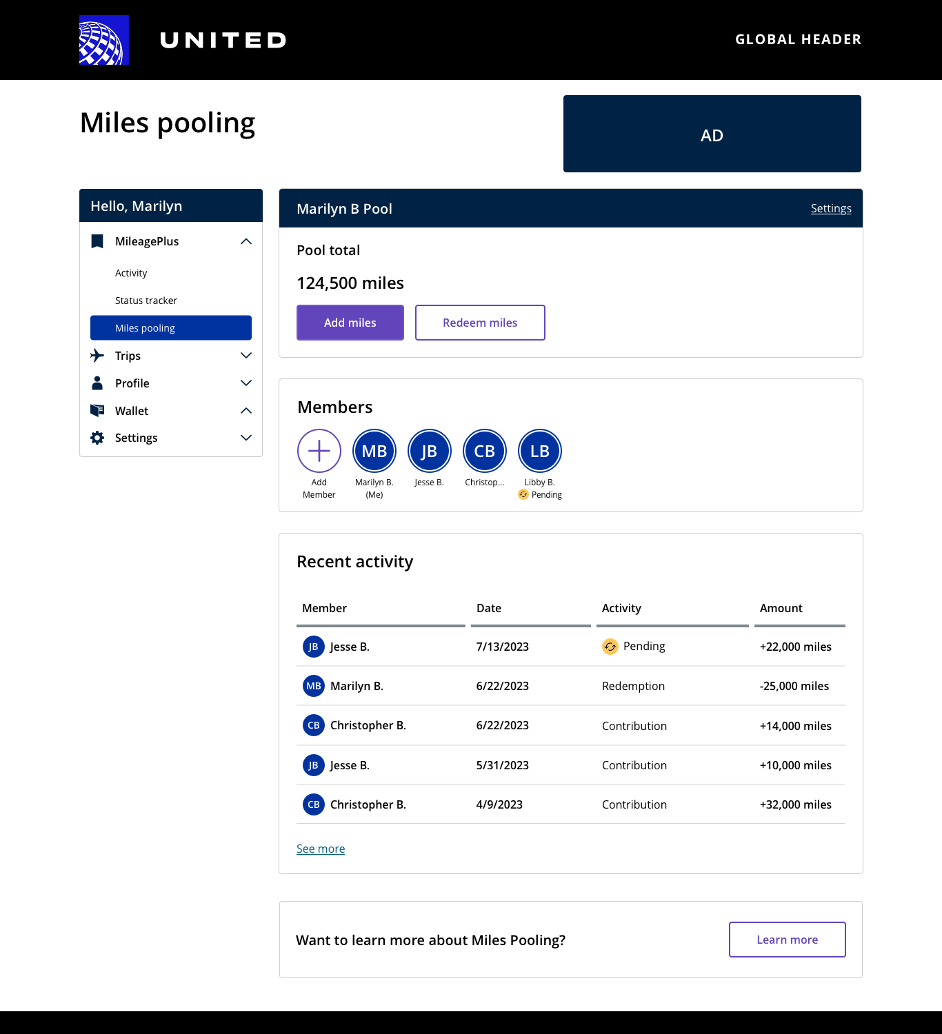 Miles Pooling Dashboard