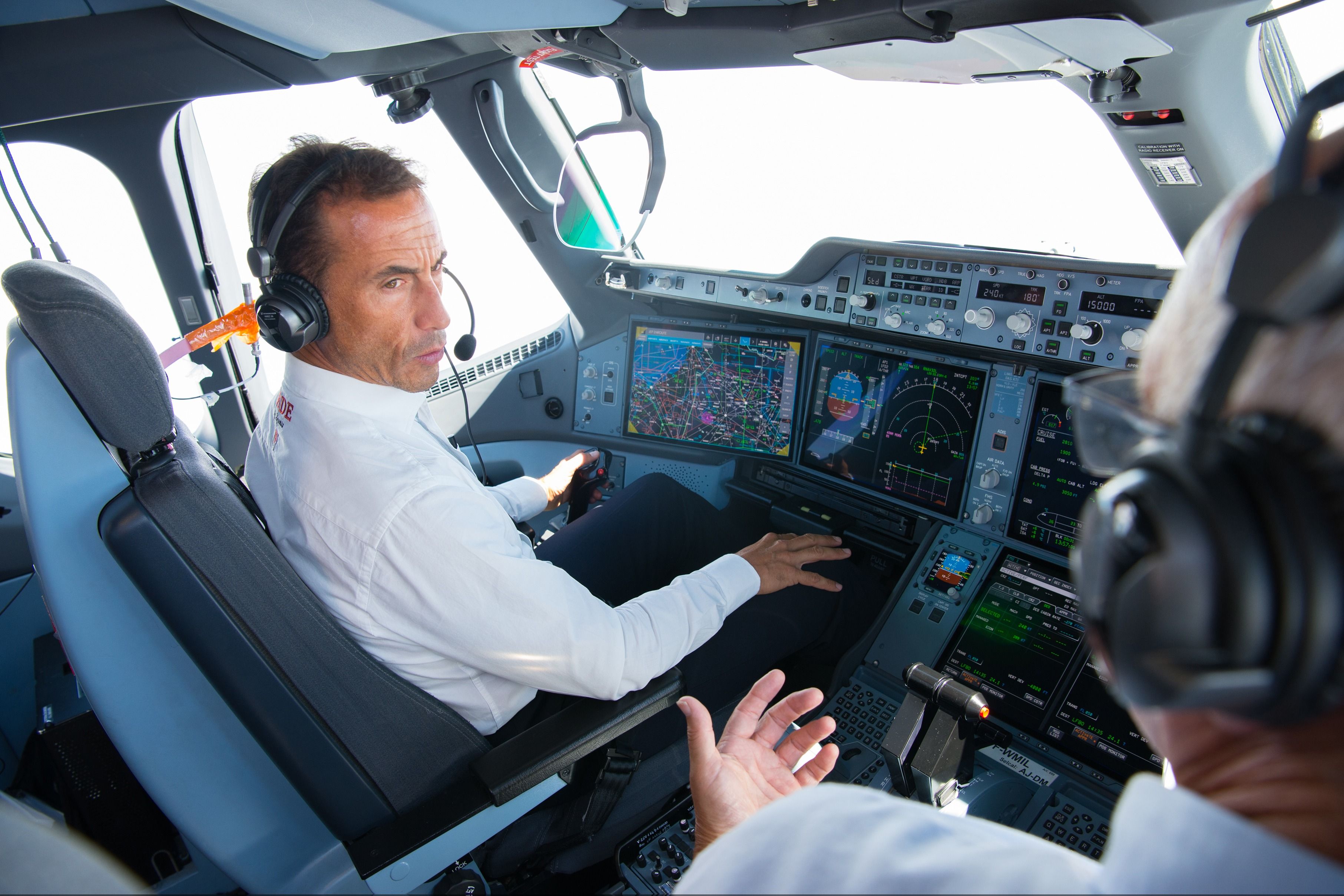 Test pilots on the Airbus A350.