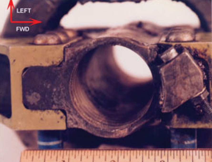 A Closeup of the acme nut from Alaska Airlines Flight 261.