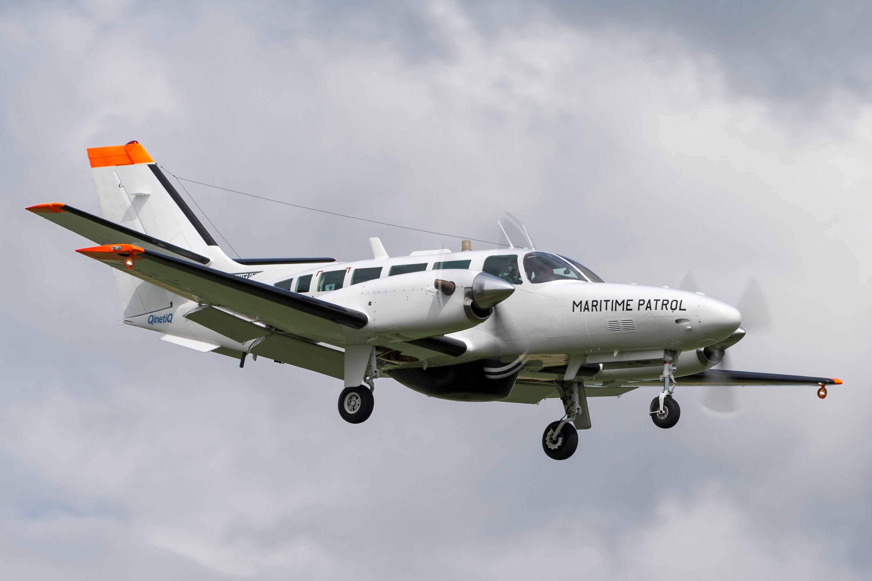 A Maritime Patrol Reims-Cessna F406 flying in the sky.