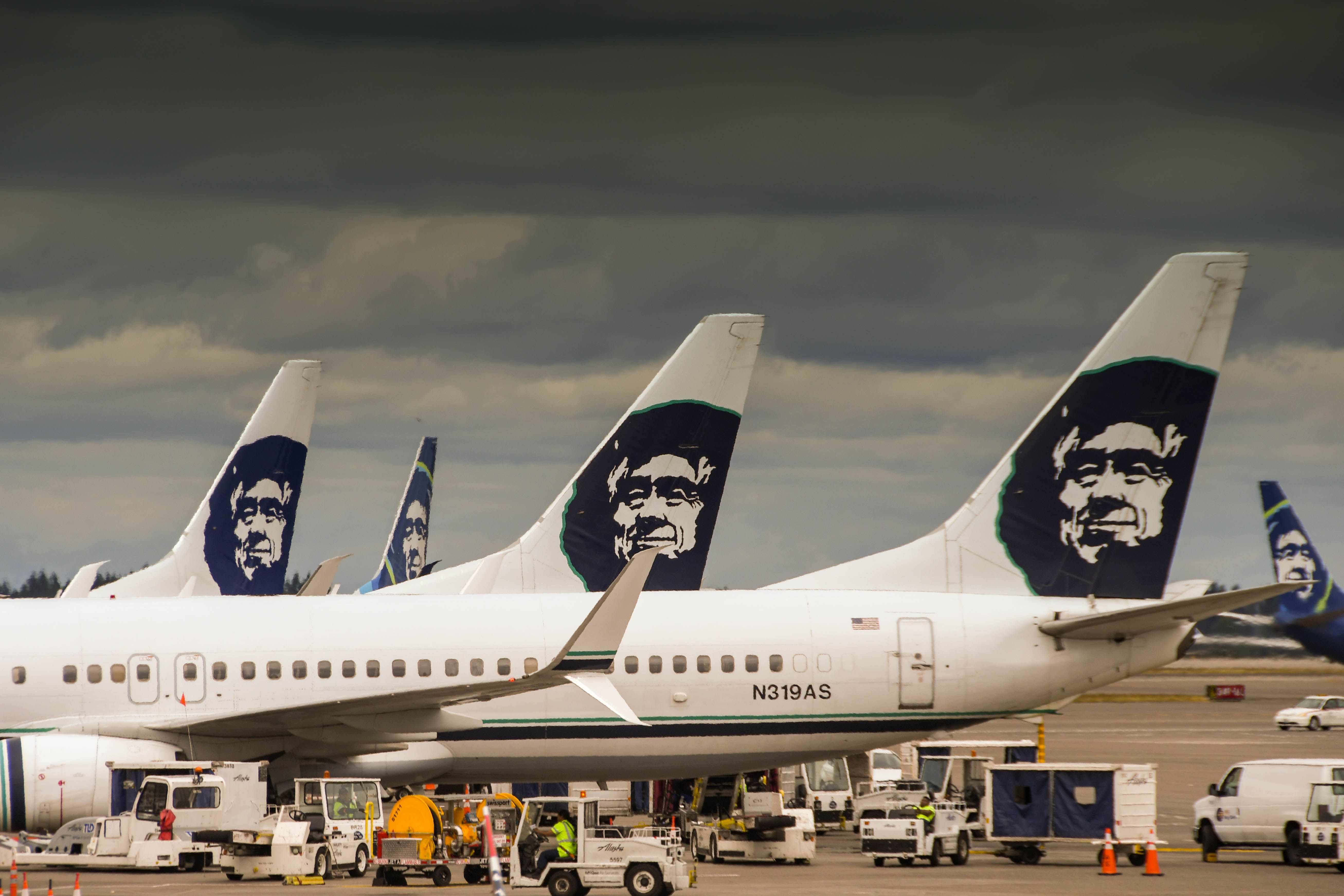 Alaska Airlines aircraft tails