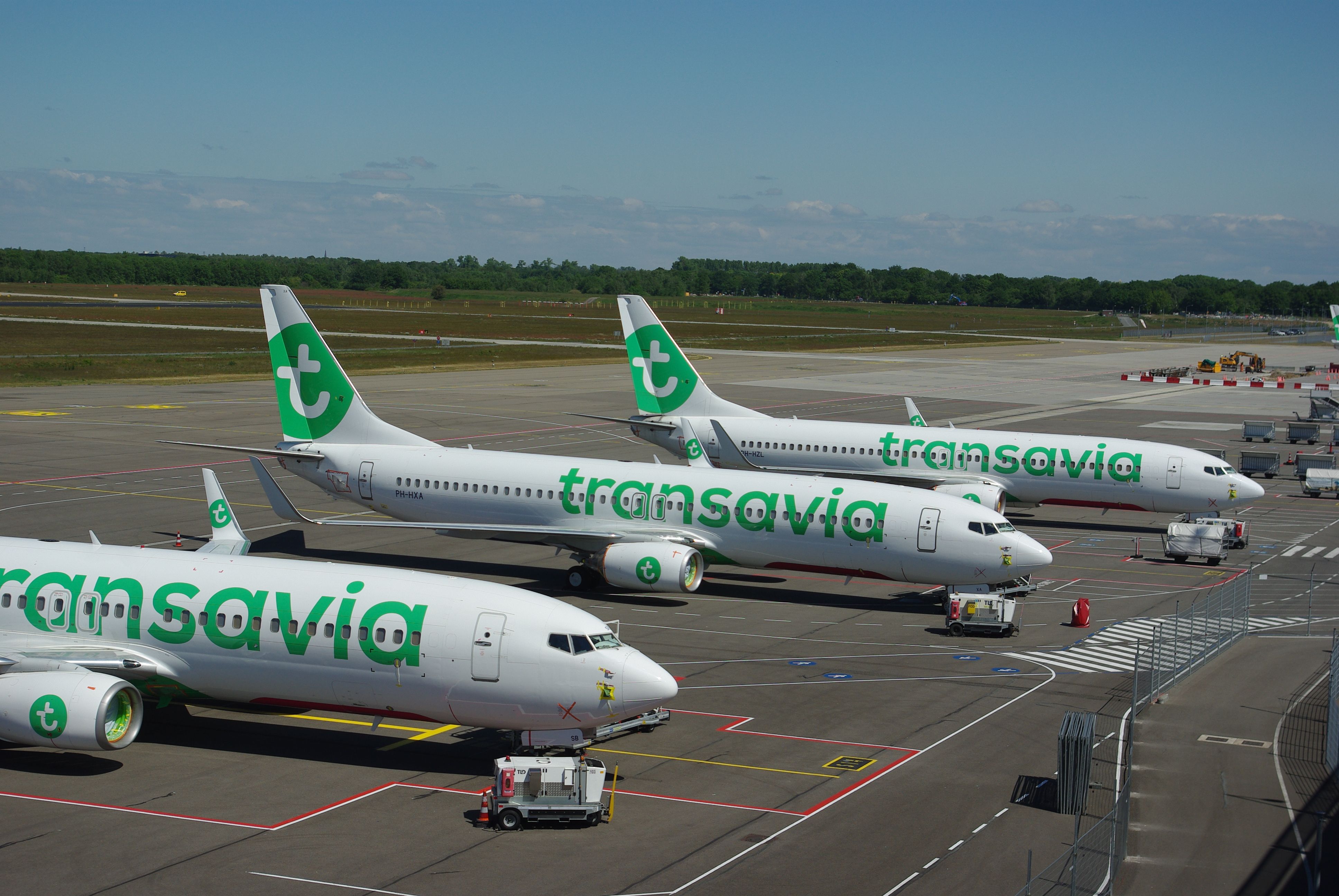 Transavia aircraft lined up