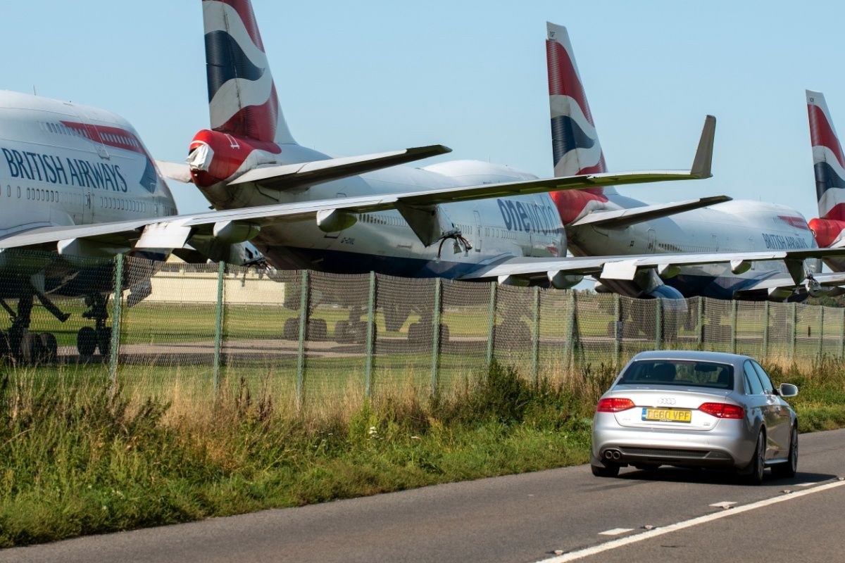 British Airways aircraft at Cotswold Airport for scrapping