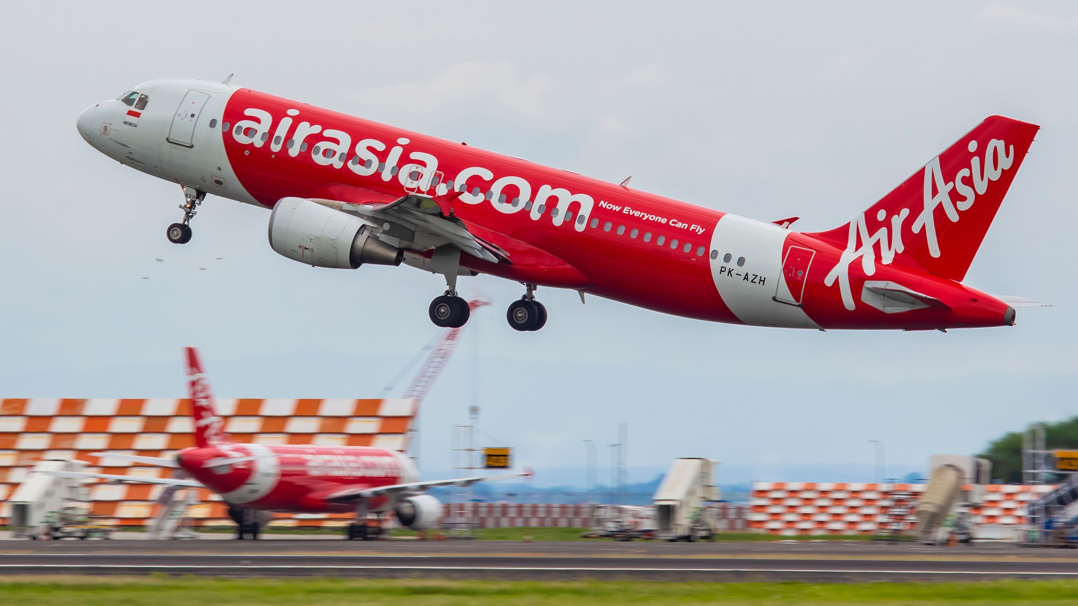 An AirAsia Airbus A320 taking off