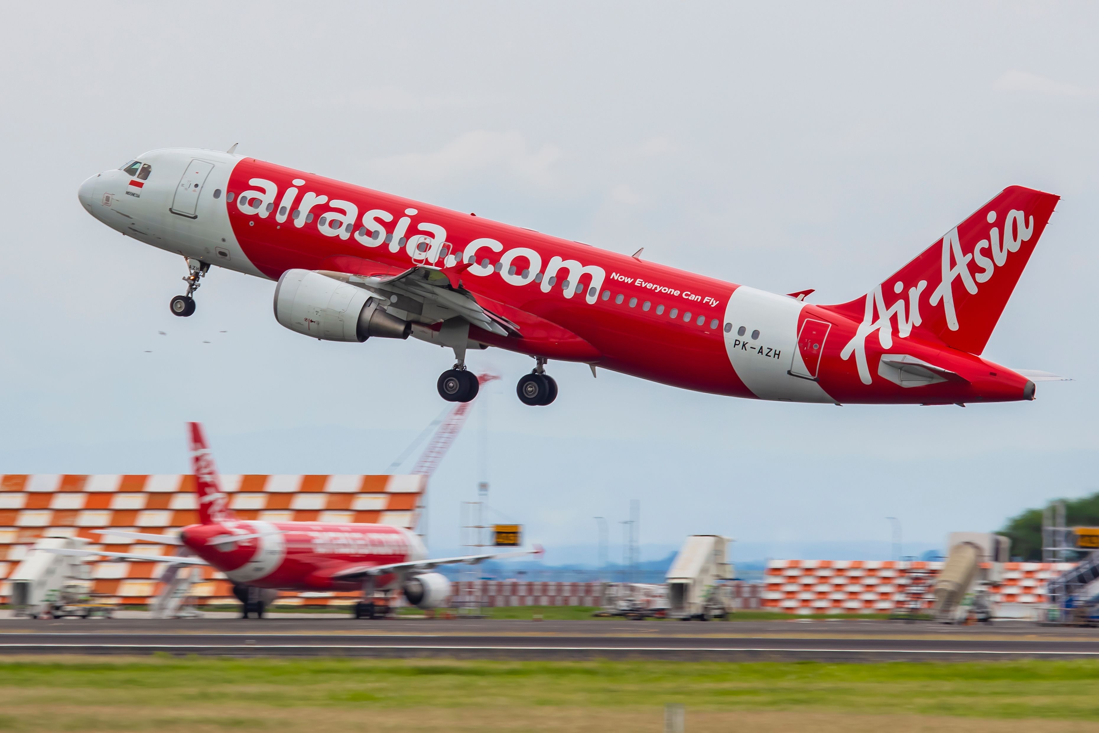 An AirAsia Airbus A320 taking off