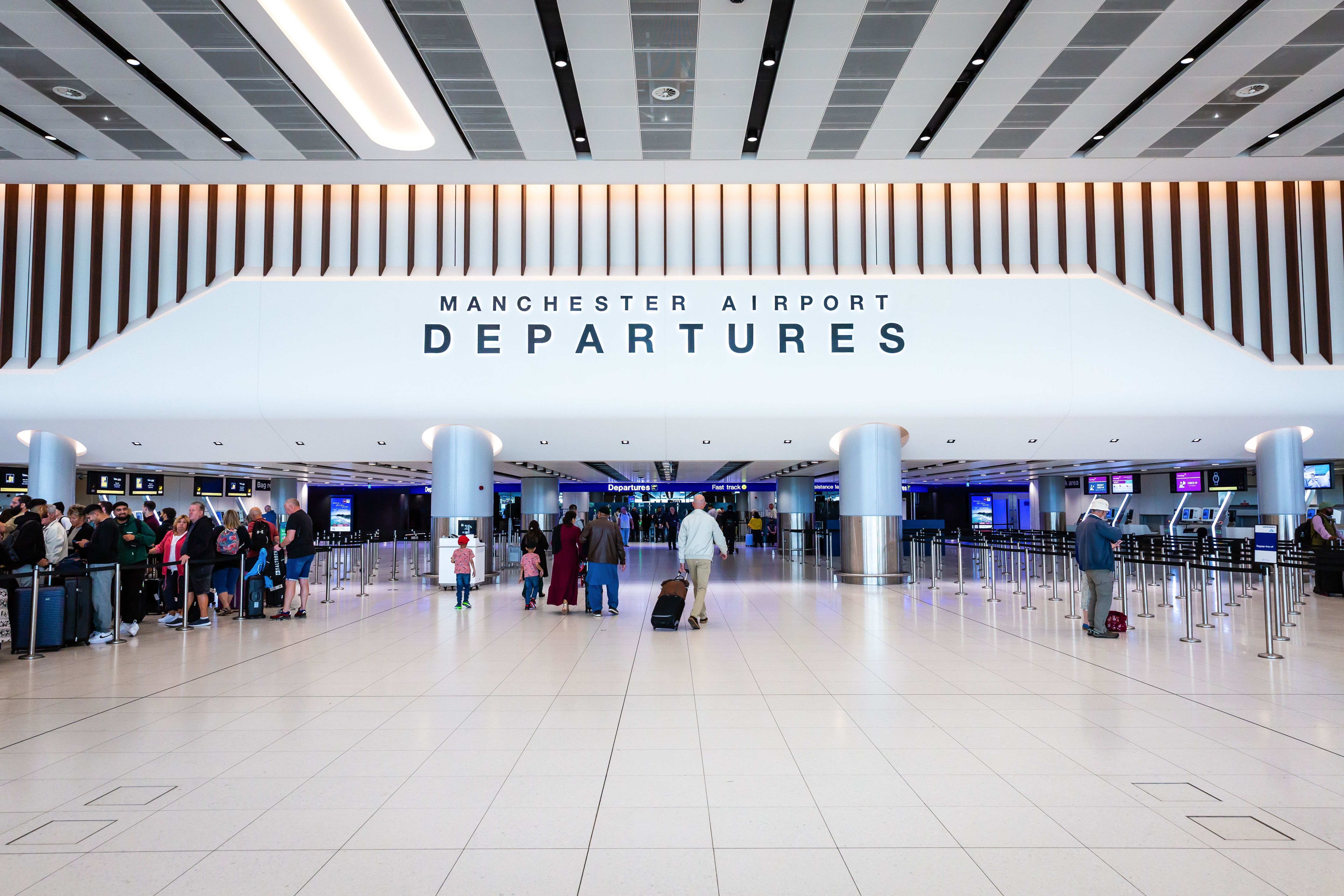 Just outside the Manchester Airport departures entrance.
