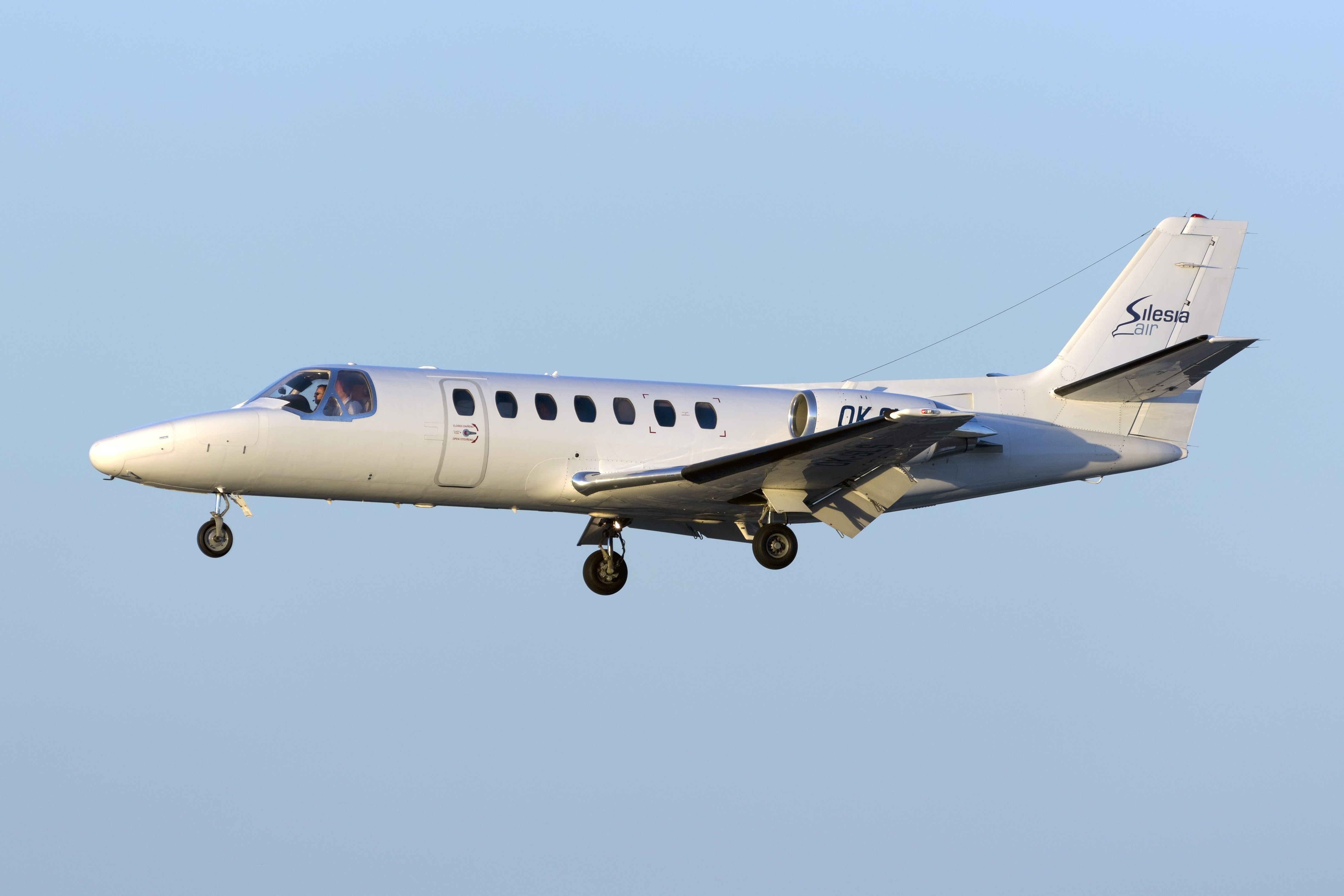 A Silesia Air Cessna 560 Citation V flying in the sky.