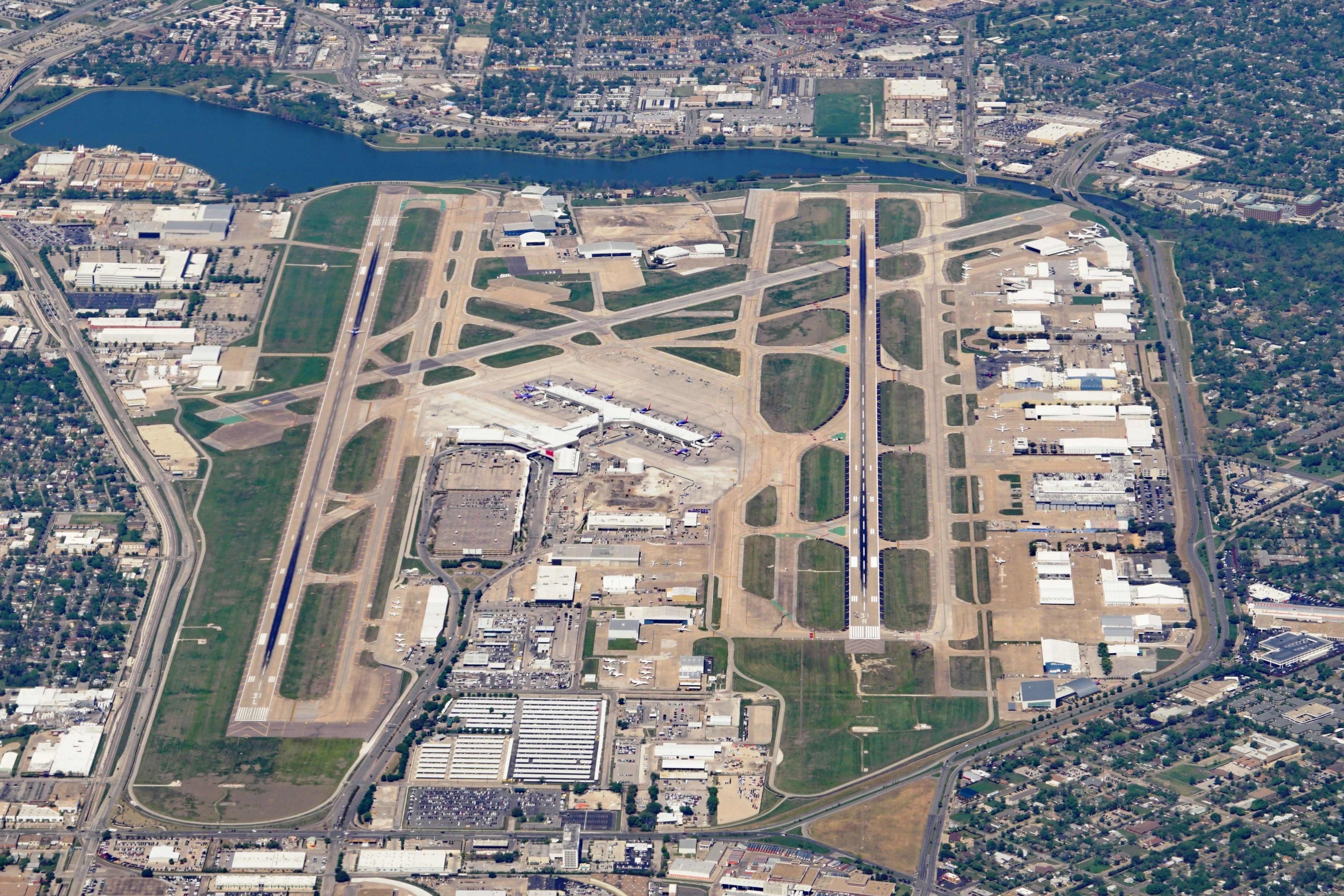 An Aerial View of Dallas Love Field Airport.