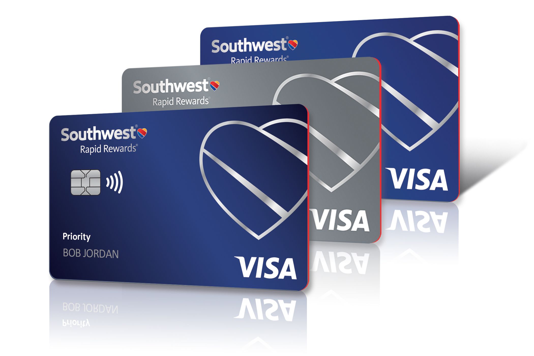 Three Southwest Airlines co-branded loyalty Credit Cards.