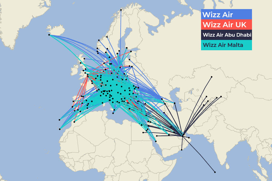 Wizz Air Network Map