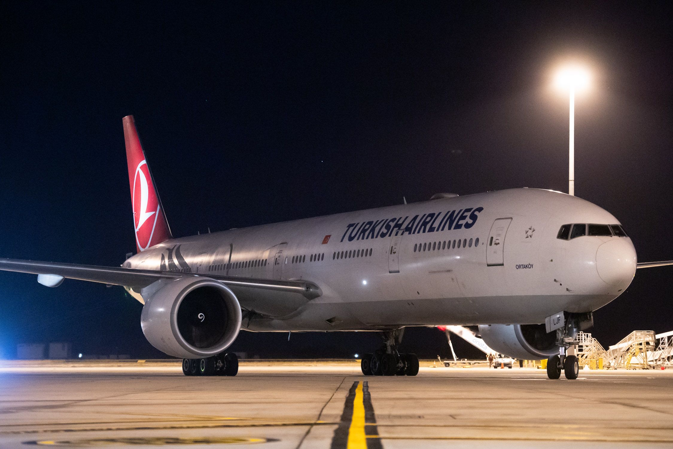 Turkish Airlines Boeing 777 at Melbourne Airport March 2024