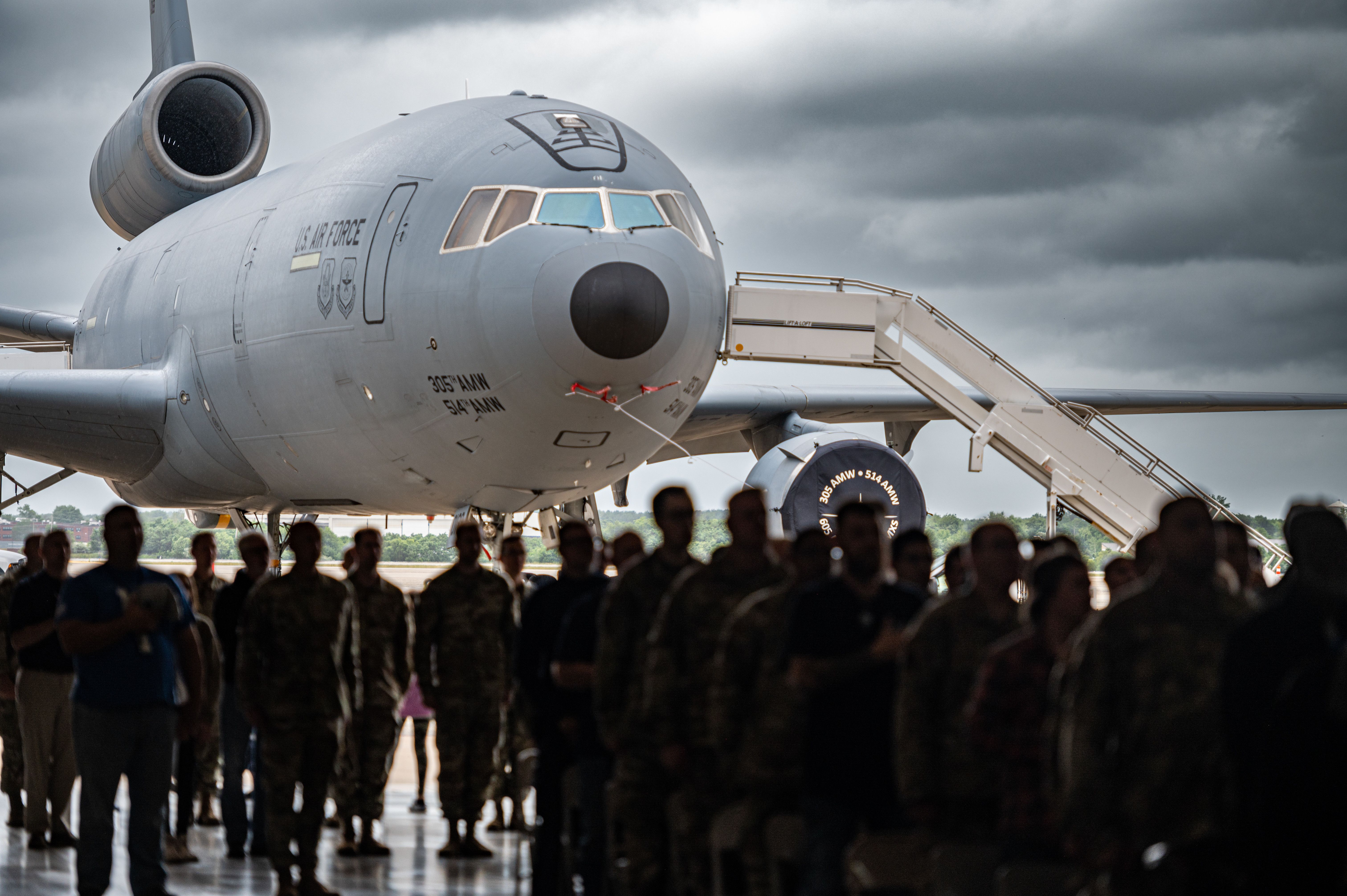 The 305th and 514th Air Mobility Wings bid farewell to the last KC-10 Extender 