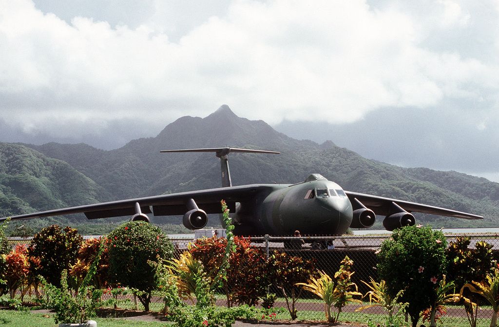 Starlifter preparing to take off from Pago Pago