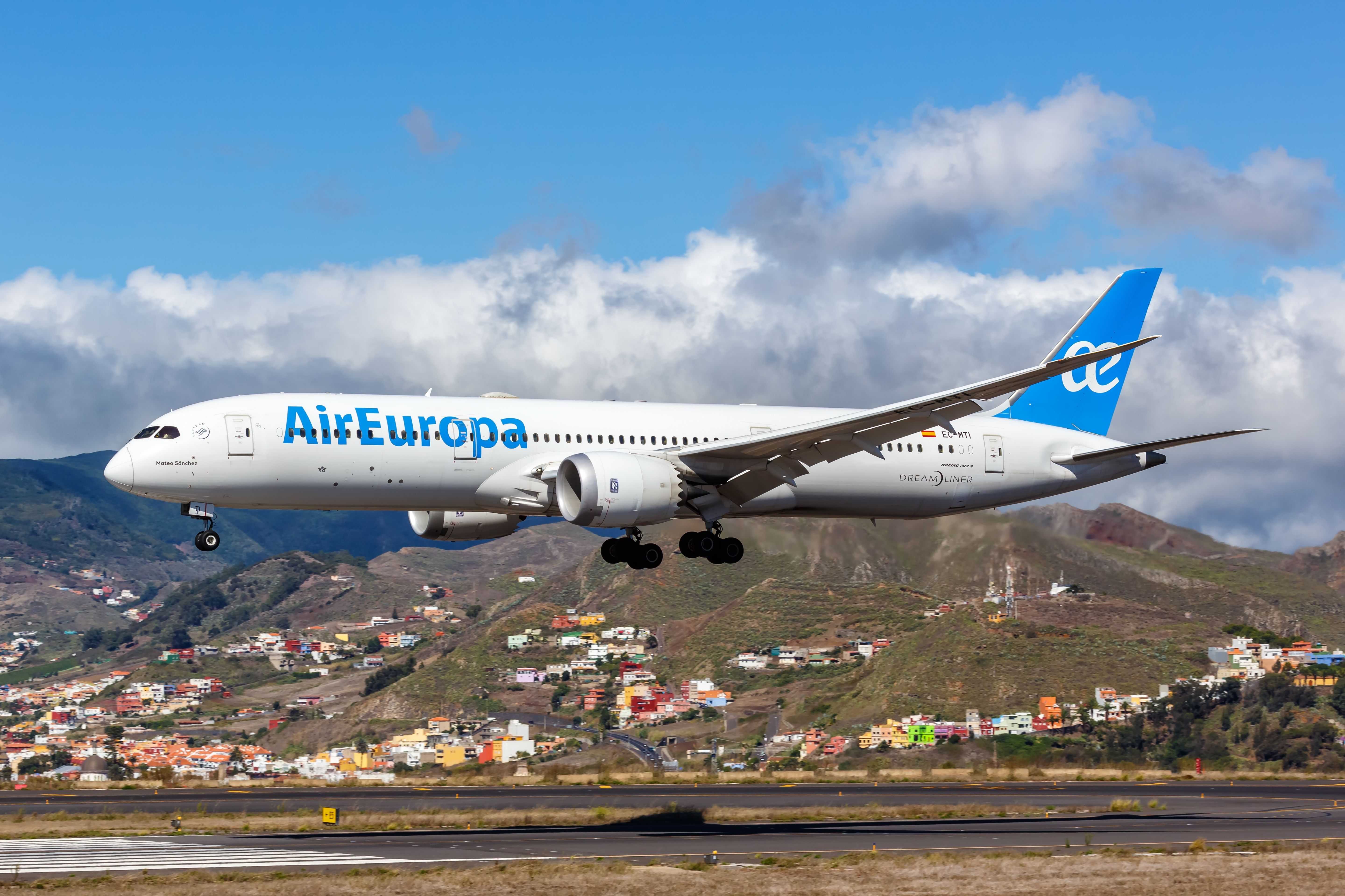 Air Europa Boeing 787-9 landing at Tenerife shutterstock_2234717665