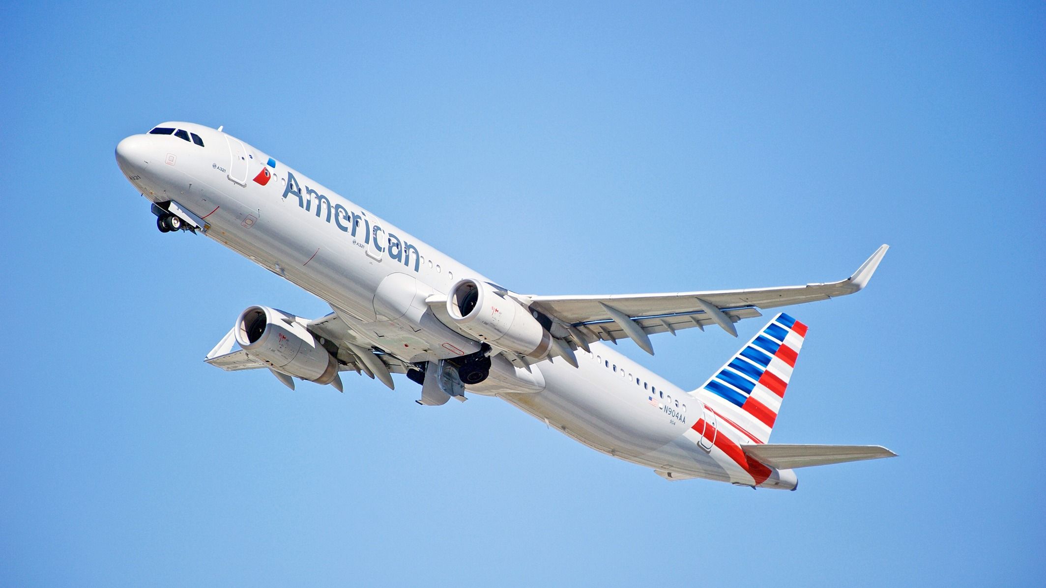 American Airlines Airbus A321ceo departing Los Angeles International Airport LAX shutterstock_1237941793
