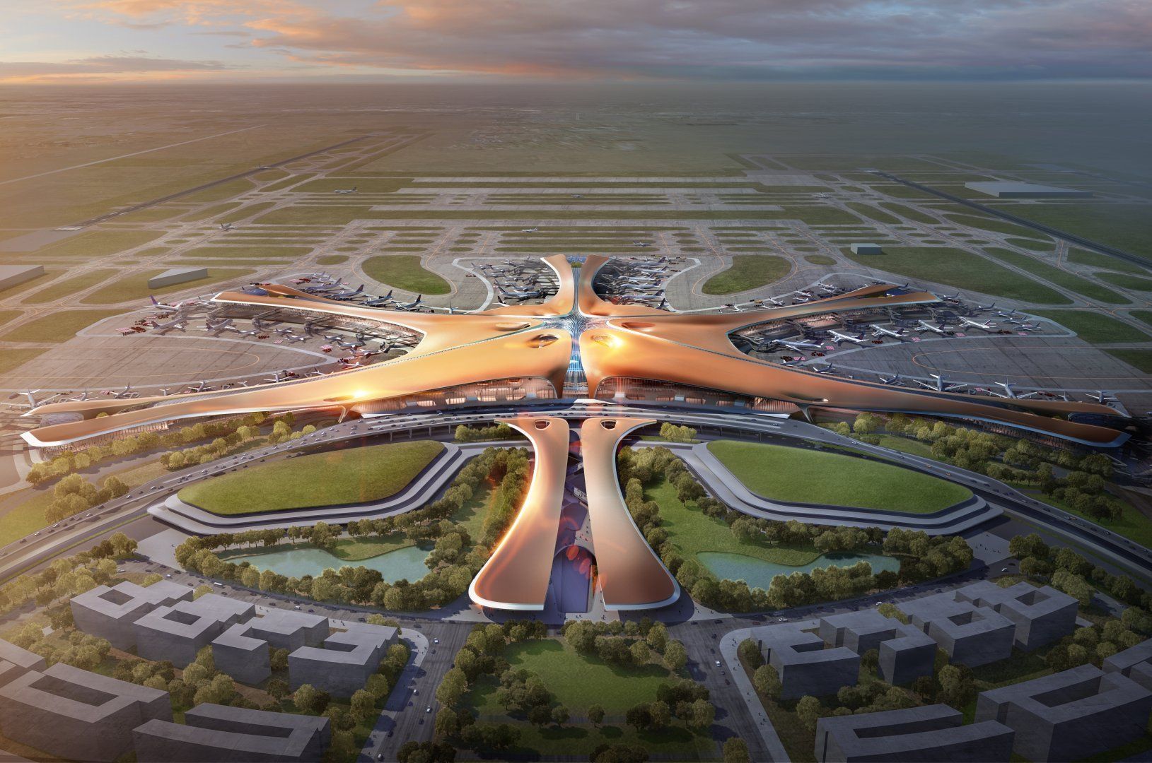 Beijing Daxing Airport aerial view