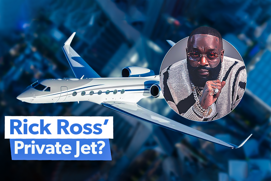 A Picture of Rick Ross and a business jet.
