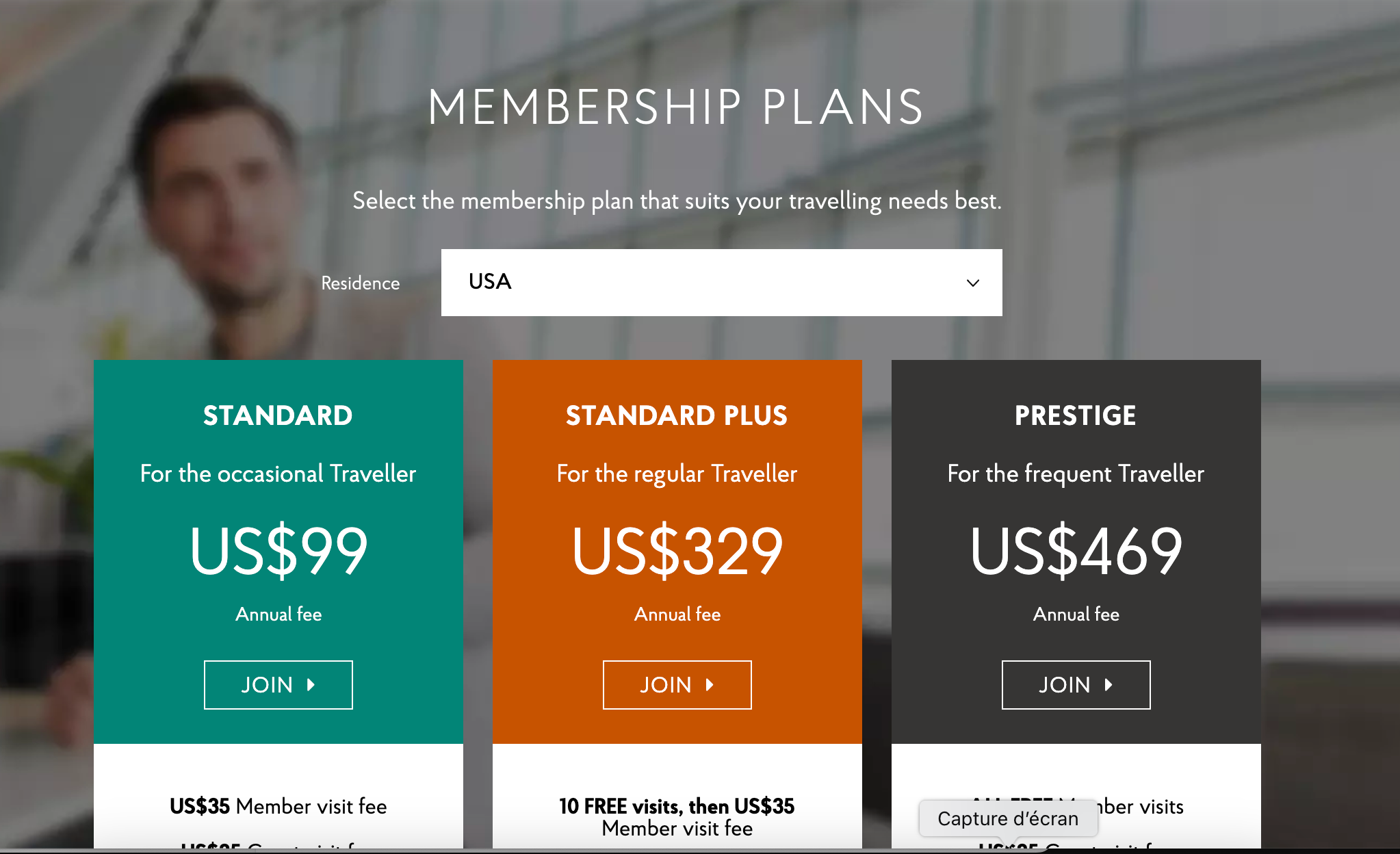 A screenshot of the Priority Pass Membership sign up website.