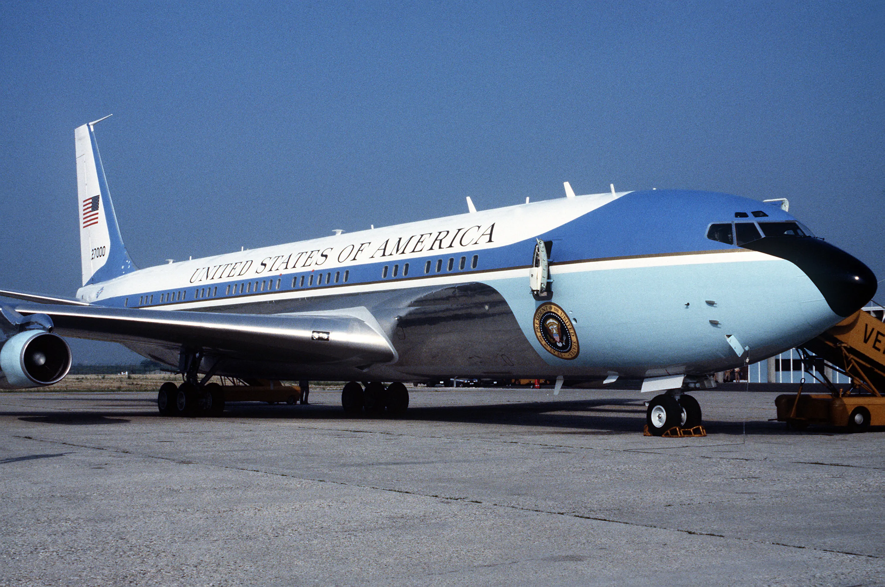 A US Air Force Presidential Transport Aircraft.