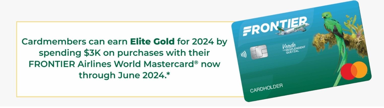 A Frontier Airlines credit card advertisement.