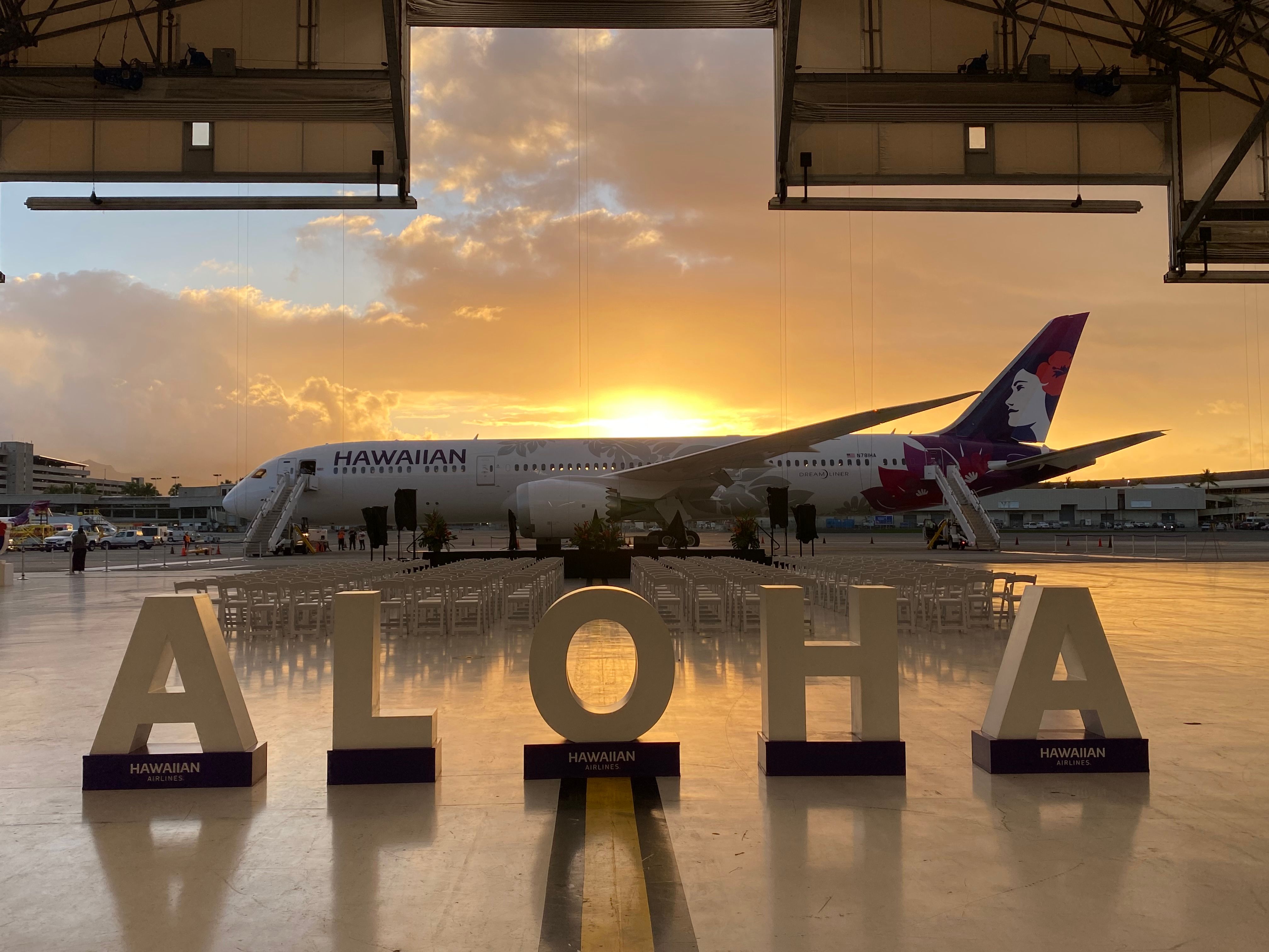 Hawaiian Airlines first Boeing 787-9 welcoming ceremony