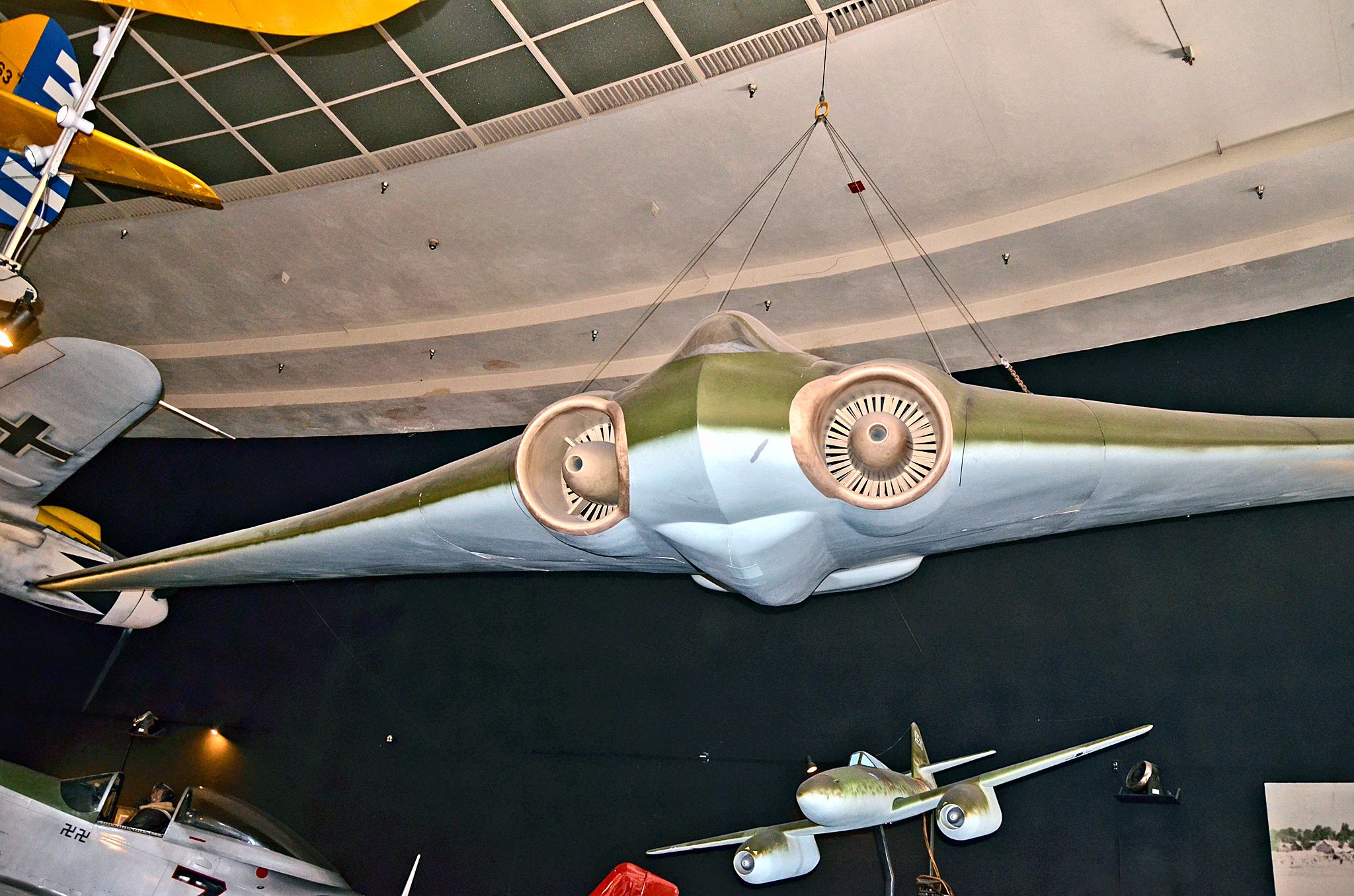 Horton Ho 229 IX V3 on display in a museum.